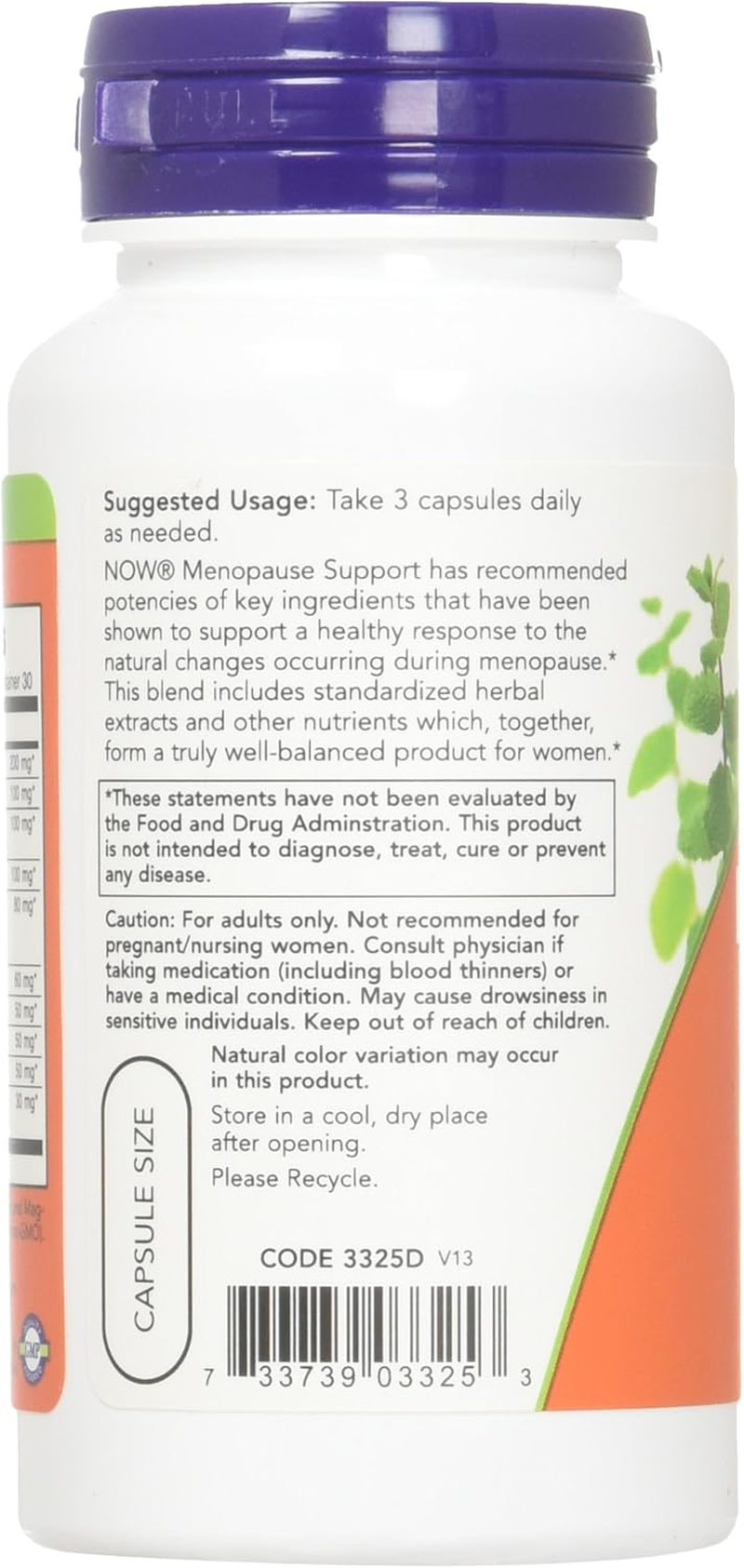 NOW Foods 2 Bottles of Menopause Support, 90 Caps image number 2