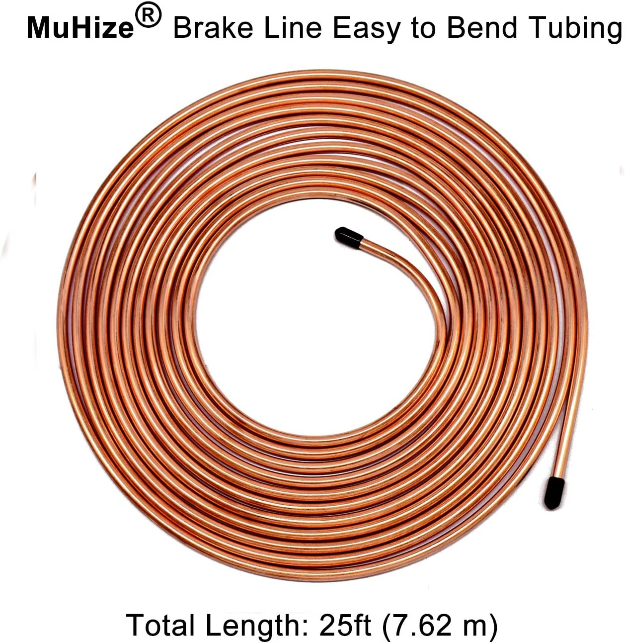 25 Ft. of 3/16 Brake Line Tubing Kit - Muhize Flexible Copper Tube Roll 25 Ft 3/16" (Includes 16 Fittings)