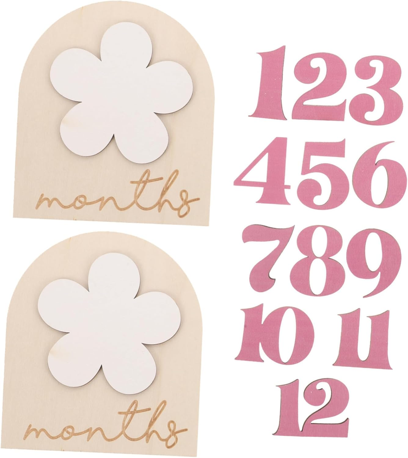 NUOBESTY Wooden Monthly Milestone Cards with Discs Natural Wood Photo Prop Kit for Newborn Photography Announcement and Growth Recording Safe and Decorative Months Signs image number 4