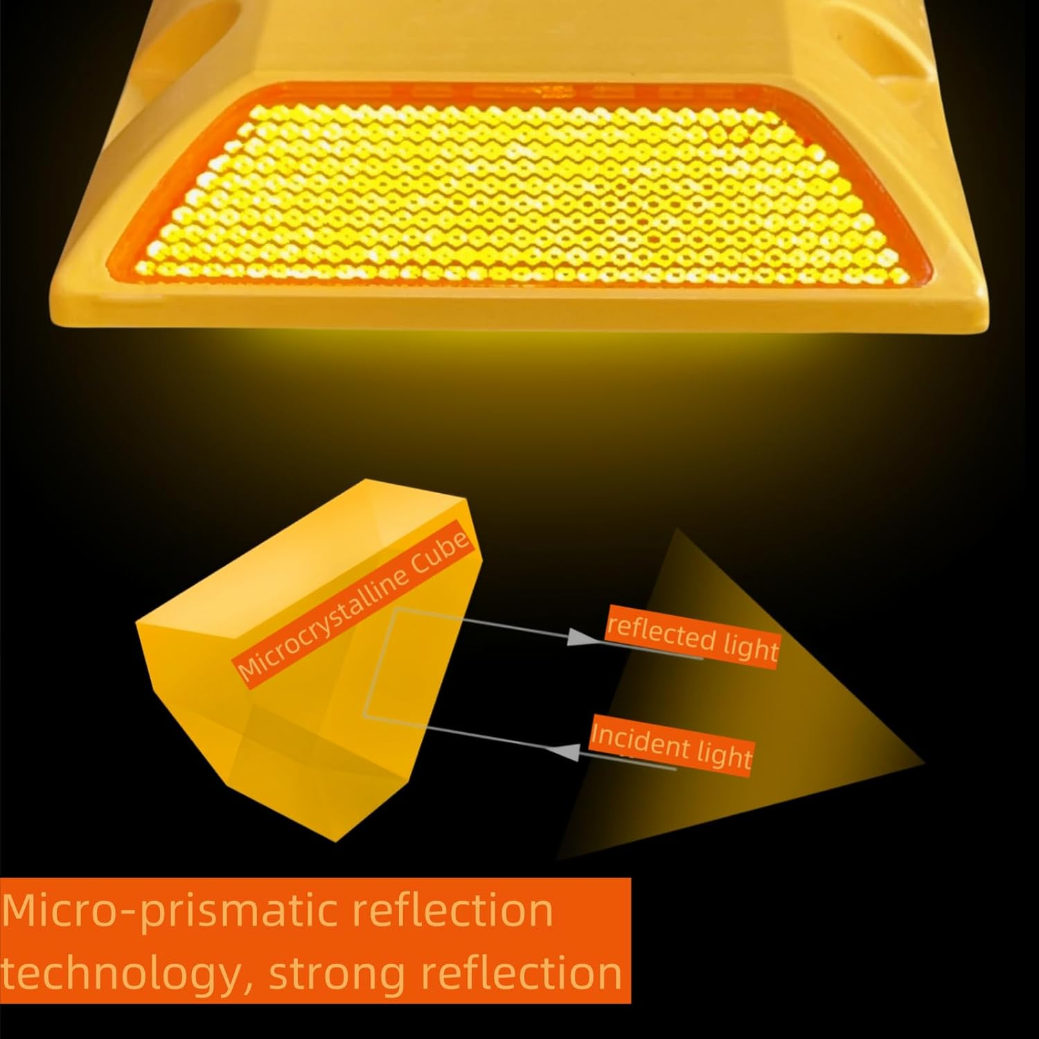 10 Pack Road Reflectors Reflective Lane Markers 4 by 4 Inch Street Pavement & Asphalt Stud Markers for Speed Bumps Sidewalks Pedestrian Crossings Freeways and Driveways