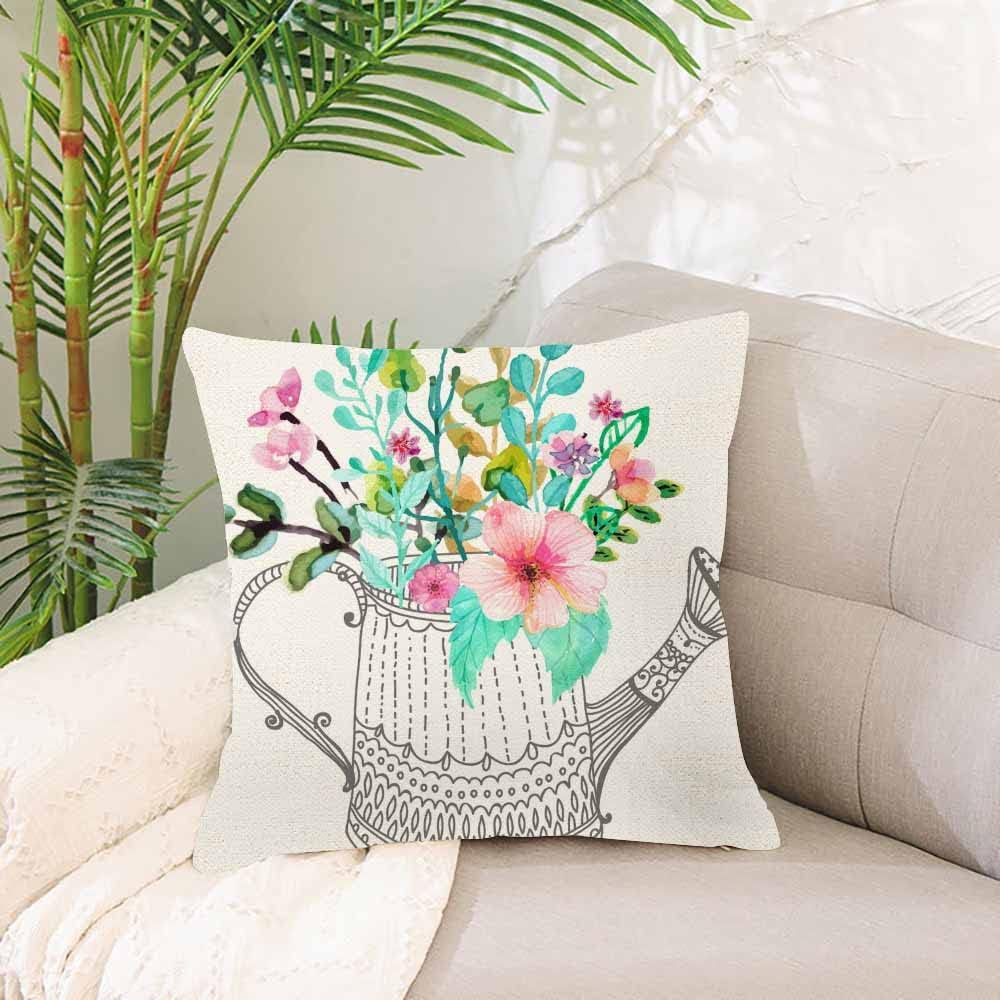 IBILIU Throw Pillow Covers Illustrations Flower Cushion Pillow Case Home Decor Pillowcase 18X18 Inches