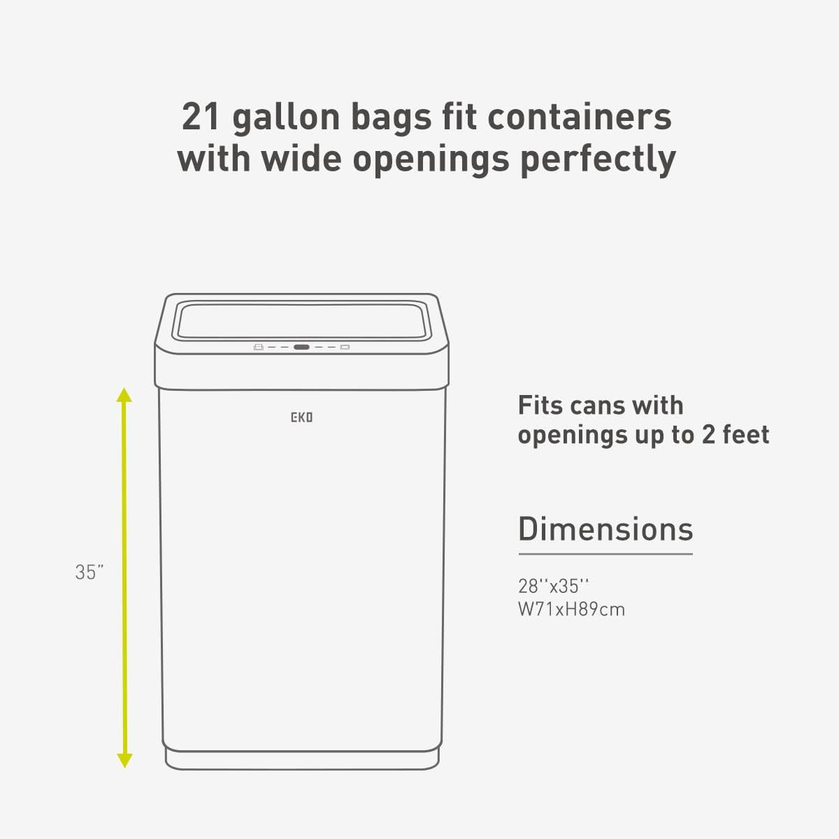 EKO 50&ndash;90L Drawstring Rubbish Bags, 60-Pack Easy-Dispense Roll, Extra-Strong & Leak-Resistant Bin Liners, 21 Gallon, White &ndash; Heavy Duty Kitchen & Household Bags, Code G image number 4