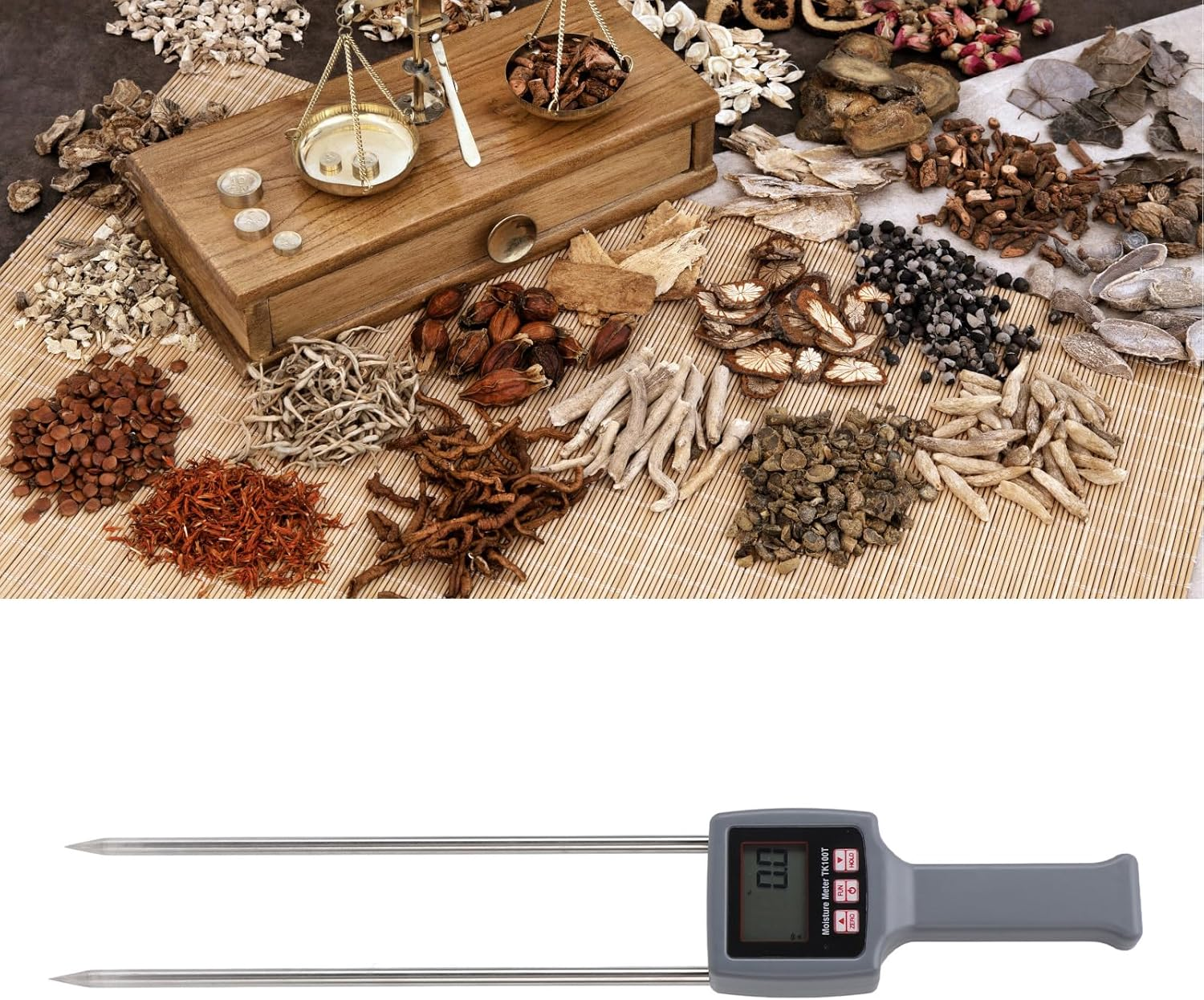 Yosoo Portable Meter, Handheld Meter, Meter, Professional Handheld Digital for Herbal Cereal, Straw with Forage Grass image number 4