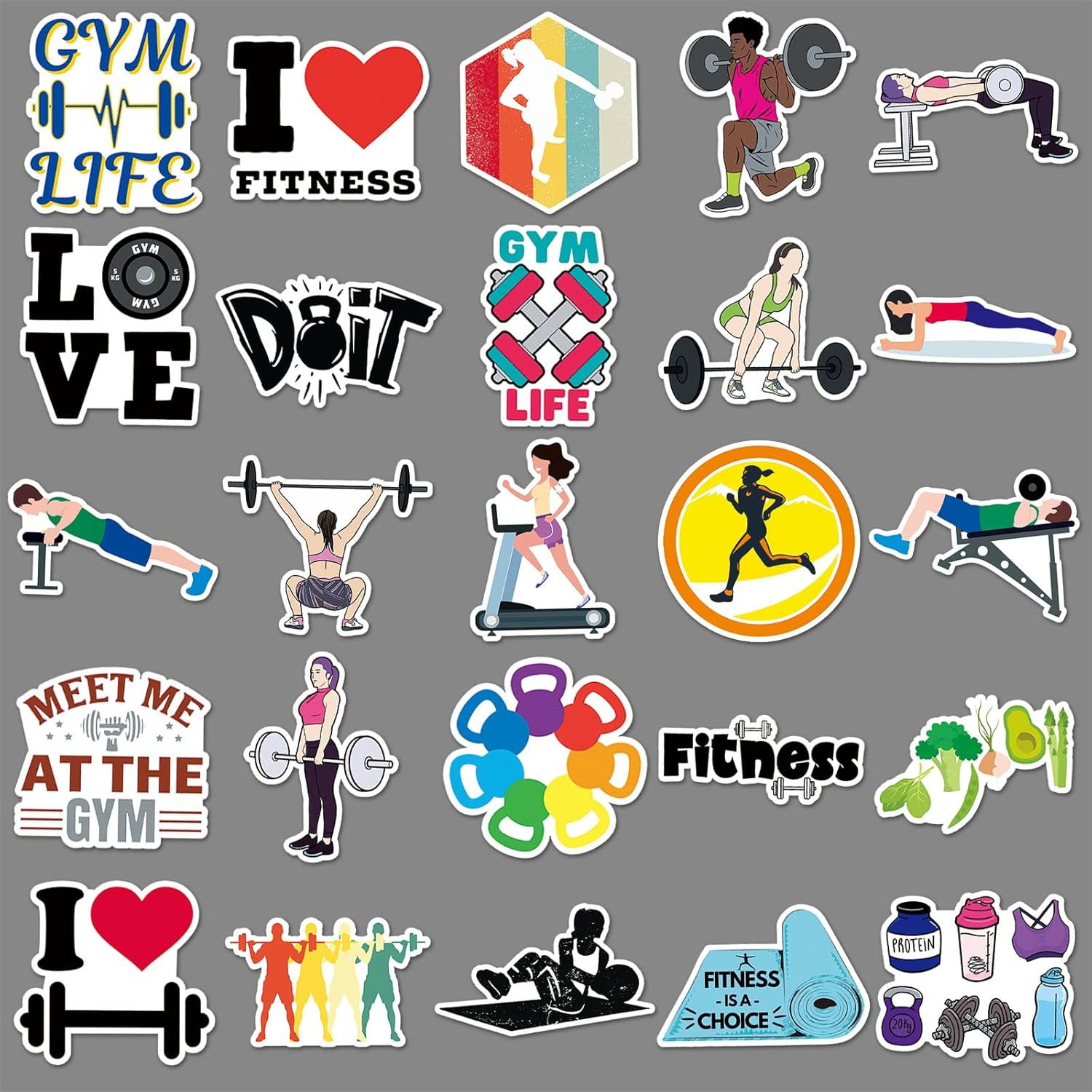 50Pcs Fitness Stickers Trendy Waterproof Gym Stickers for Laptop Guitar Skateboard Water Bottle Luggage Notebook Phone Bicycle Car Computer,Vinyl Inspirational Sports Decals for Teens Adults - Cute Hedgehog image number 7