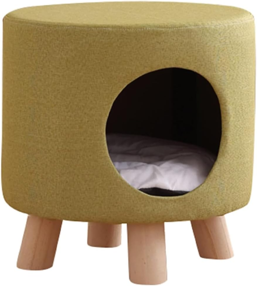 AIMALL Multi-Functional Wooden Cat Nest Stool with Soft Cushion and Three Colours (13.4 X 13.8 Inches)
