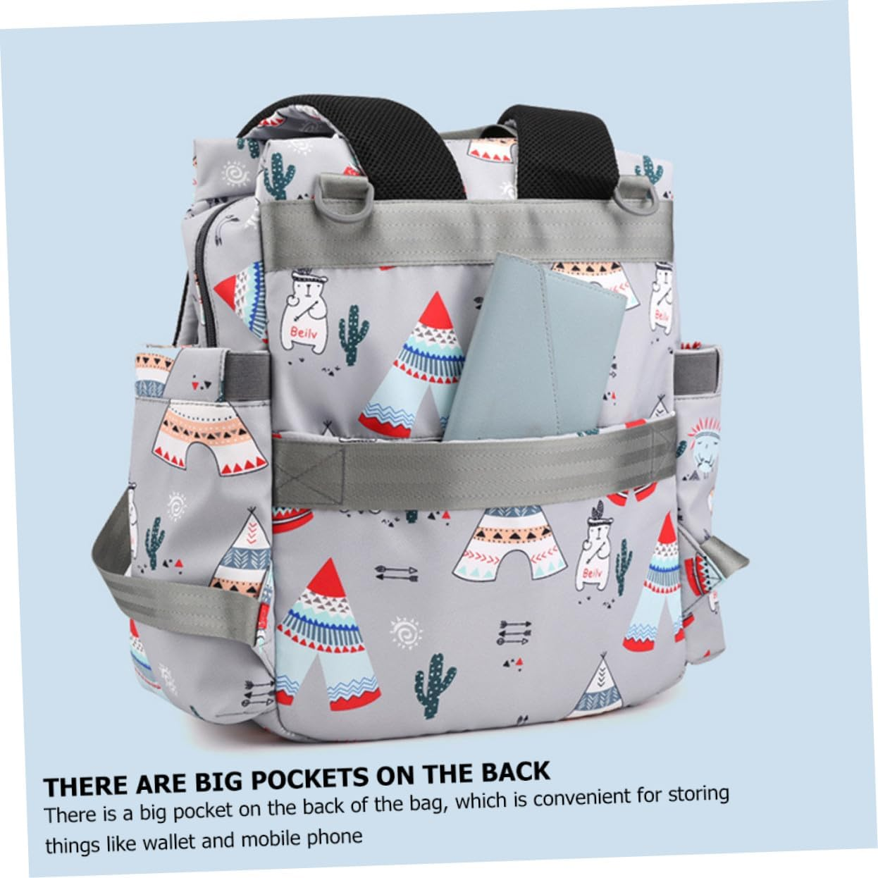 Nylon Diaper Backpack for Mom Large Capacity Travel Backpack Organiser Handbag and Stroller Compatible image number 1