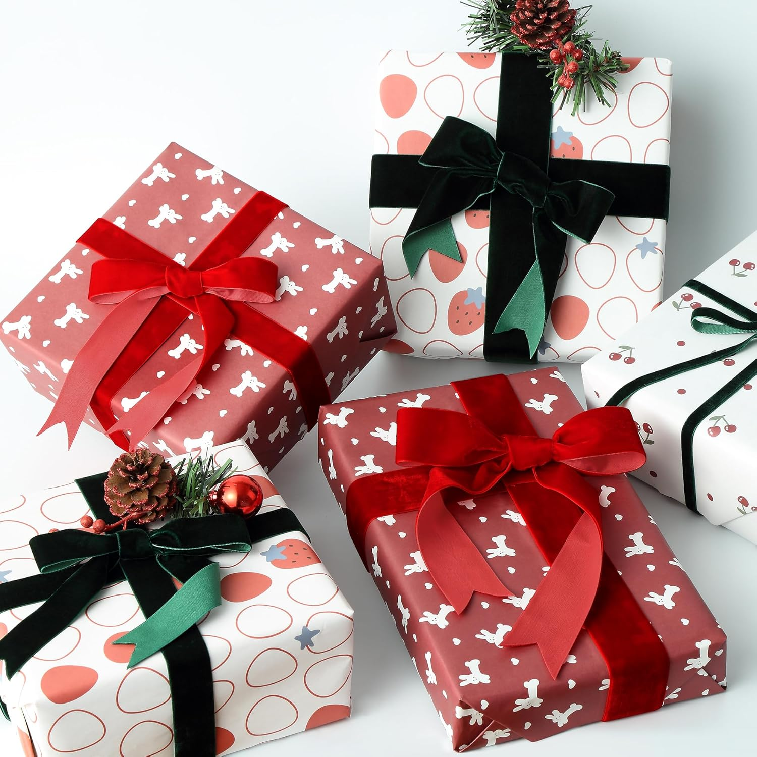 Christmas Ribbon for Gift Wrapping Black Velvet 3/8 Inch X 25Yards for Holiday Crafts, Home Decor, Choker Making, Wedding Bouquets image number 5