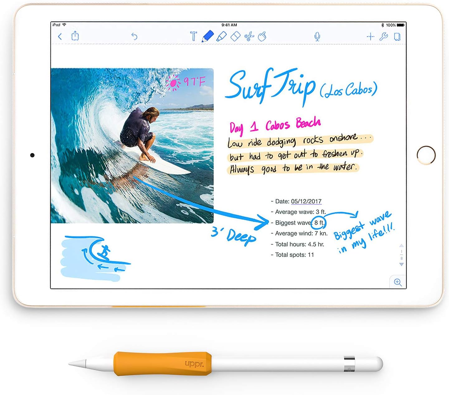 UPPERCASE Designs Nimblegrip Premium Silicone Ergonomic Grip Holder, Dual Sided Design, Compatible with Apple Pencil 1St Generation and Apple Pencil 2Nd Generation (2 Pack, White) image number 4
