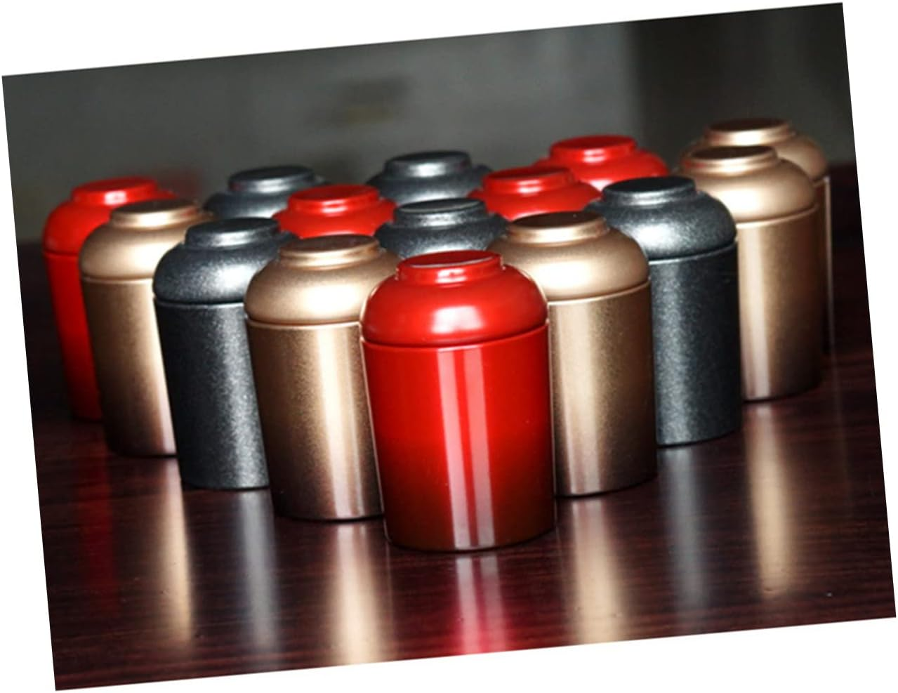 VINTORKY 10Pcs Compact Tea Storage Jar Mini Tea Can Sealed round for Home Kitchen image number 6