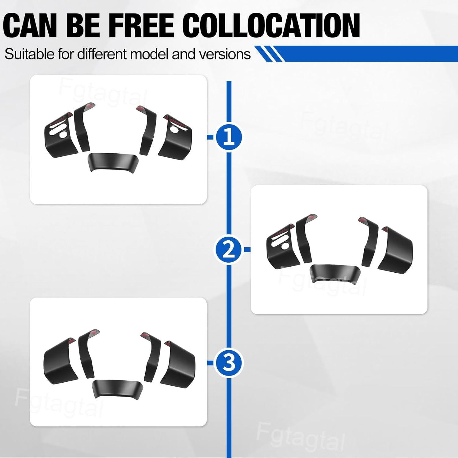 Fit for Toyot@ FJ Cruiser 2007-2021 Steering Wheel Button Cover, ABS Car Steering Wheel Panel Protection Frame Molding Sticker Trim, 7PCS (Matt Black)