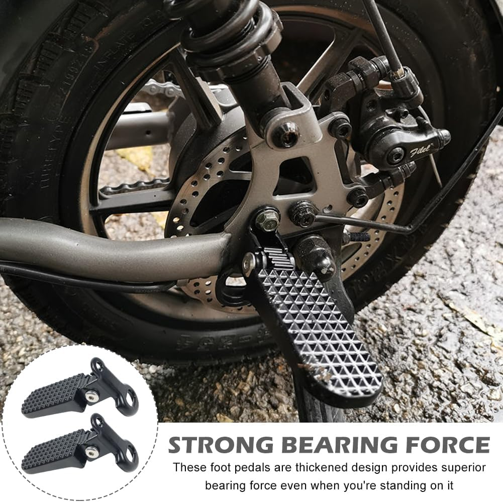 1 Pair Bike Rear Pedals, Mini Folding Bicycle Pegs, Aluminium Alloy Non-Slip Bicycle Footrests, Quick Release Foot Plates Pedals, Rear Seat Footrest Pedal for Mountain Bikes E-Bike image number 1