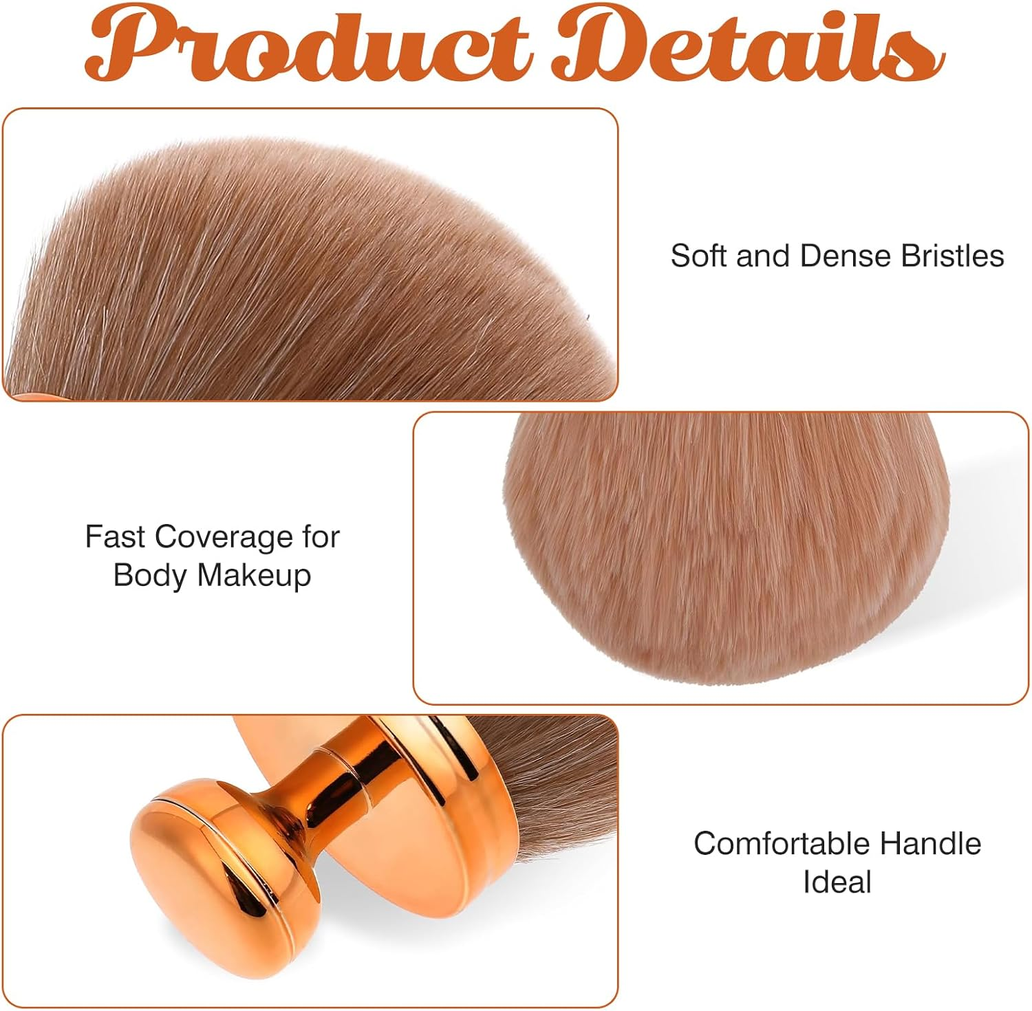 Make up Brush, Beautiful Powder Brush, Large, Body Brush, Powder Brush, Large Makeup Brush for Blush, Body Bronzer Brush, Bronze Blend Powder Brush, Extra Concealer Sun Protection Applicator, Body image number 4