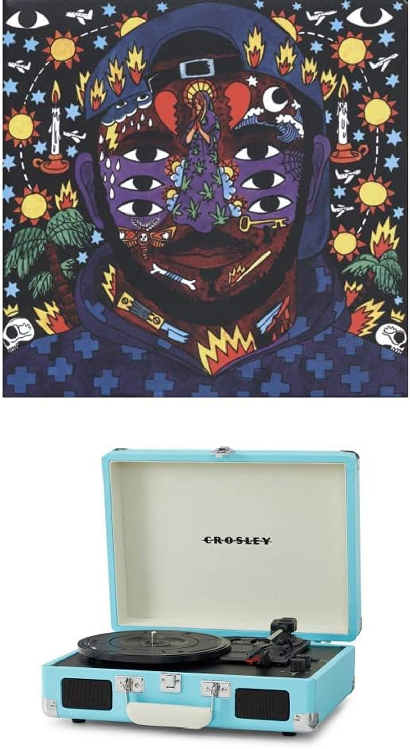 Crosley Cruiser Bluetooth Portable Turntable (Turquoise) and Kaytranada - 99.9% [Bundle]