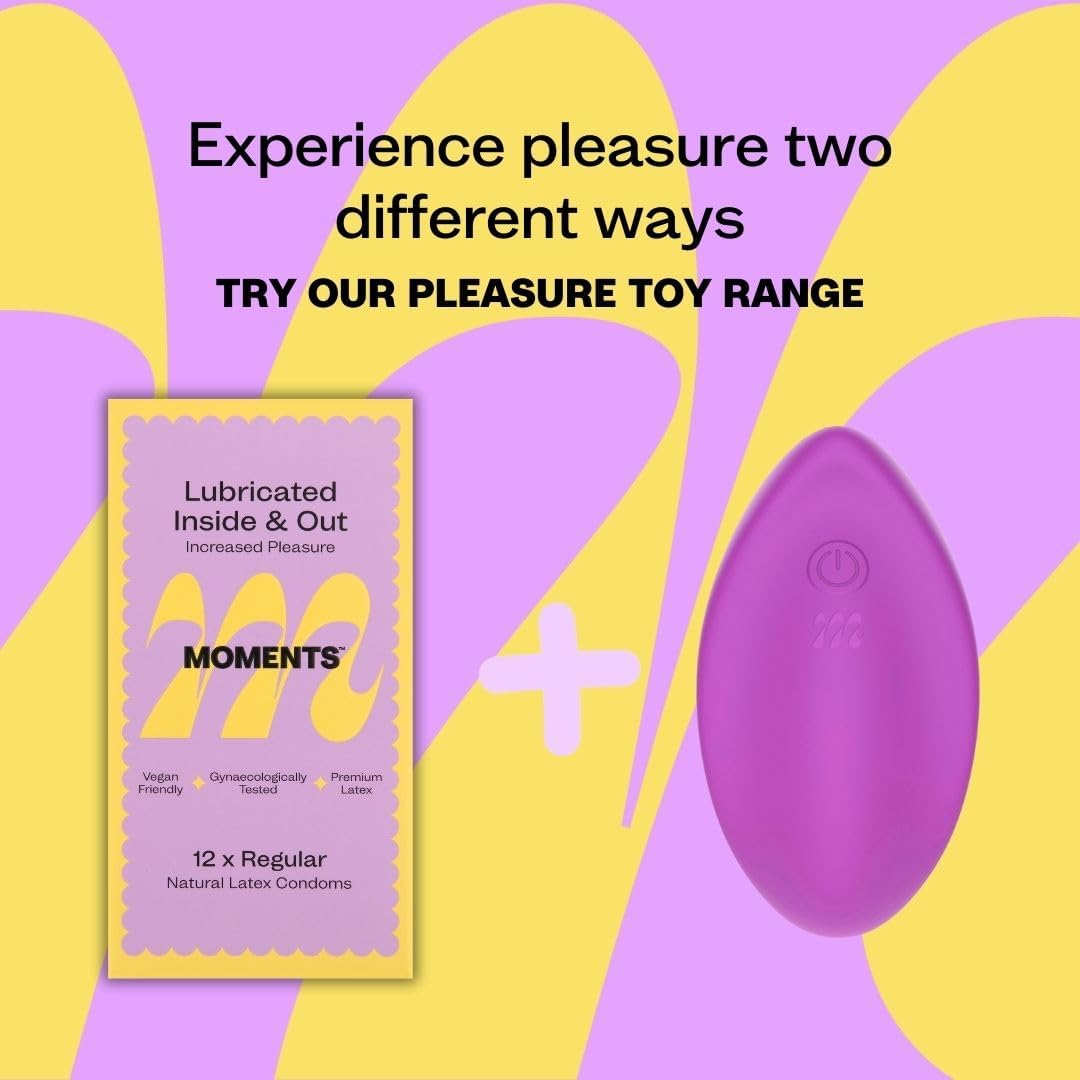 Moments inside & Out Lubricated Condoms | Regular Extra Lubricated | Vegan Certified, Dual Sensation Warming & Cooling Lube, Premium Latex, 53Mm Width, Pack of 1 (12 Counts) image number 3