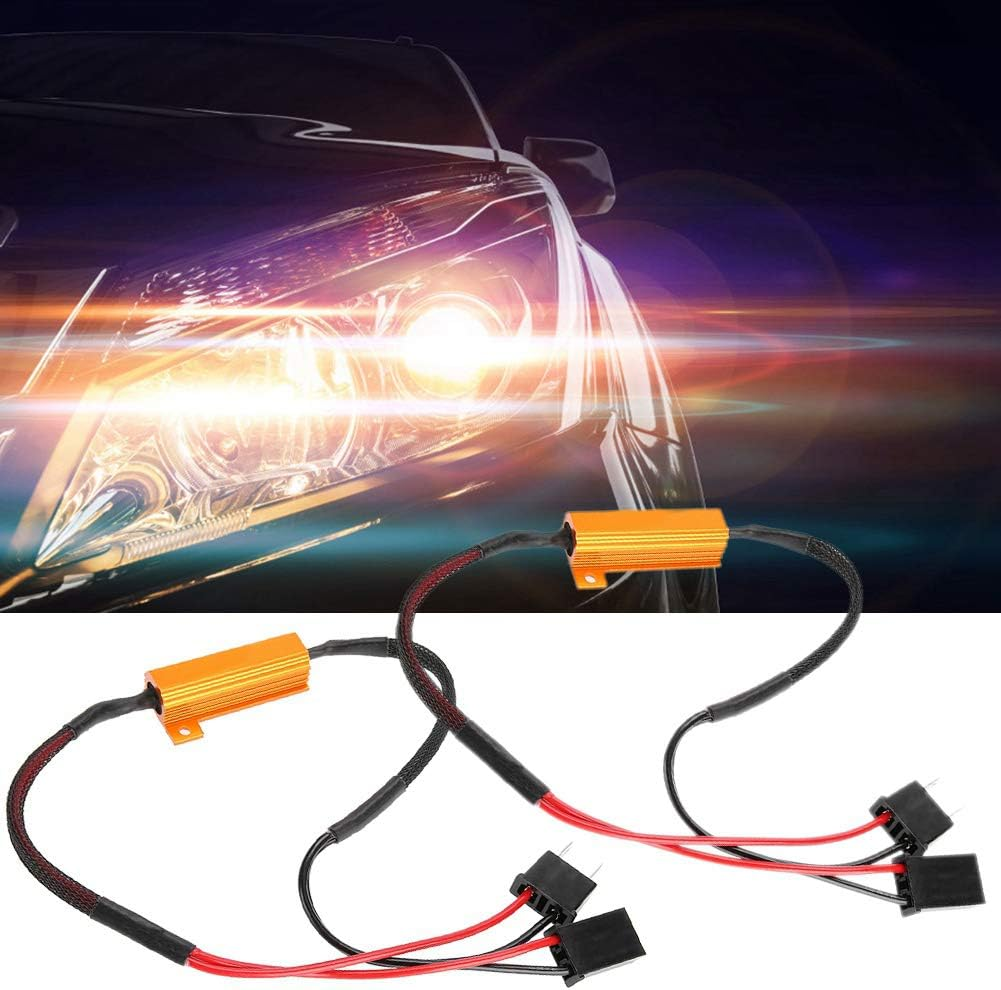 Load Resistor, 2Pcs Car LED Decoders 12V 50W No Error LED Bulb Load Resistor Wiring for H7 Headlight Turn Signal Blink anti Hyper Flash image number 4