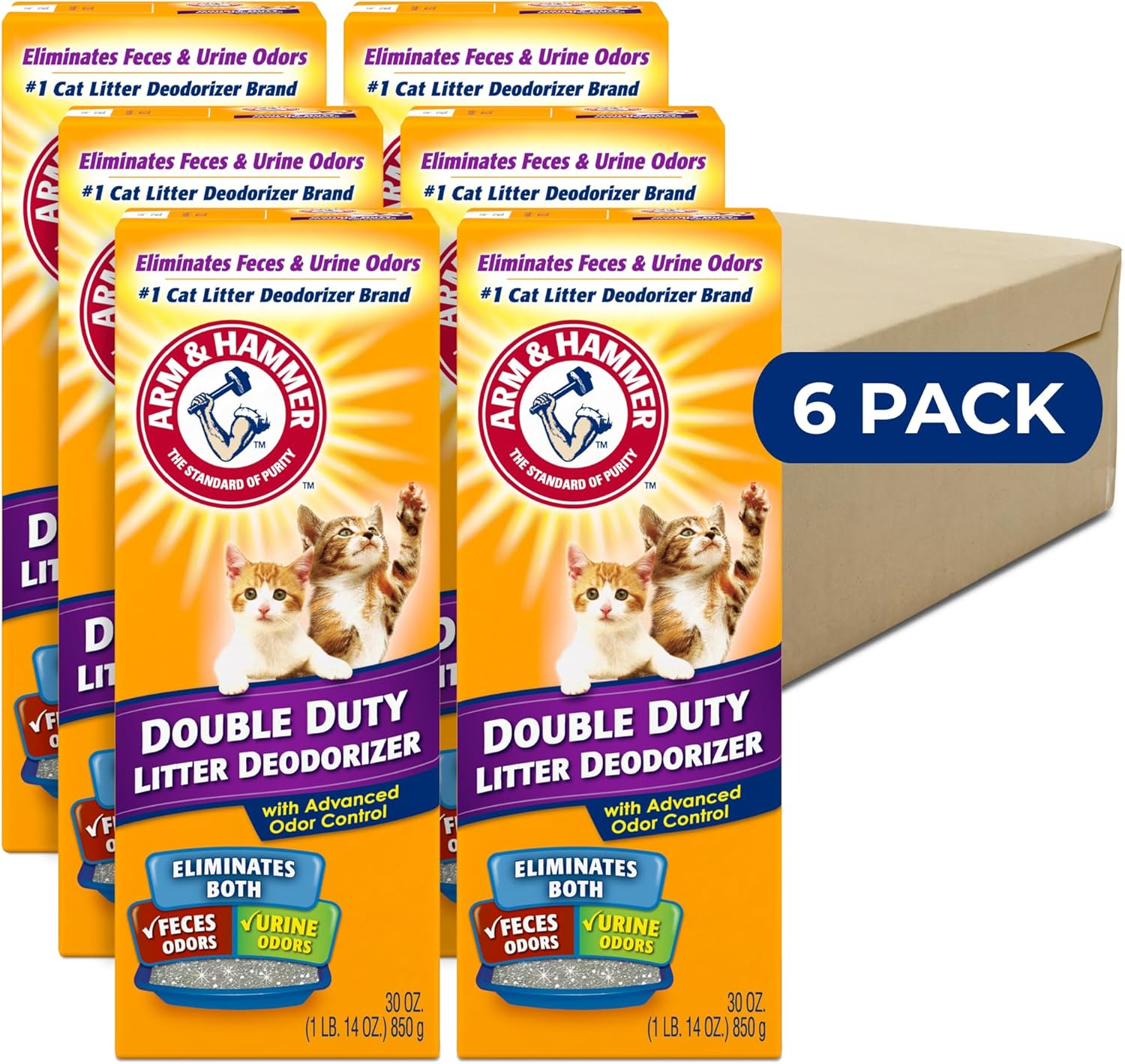 ARM & HAMMER Cat Litter Deodorizer Double Duty, 30 Oz, 6 Pack image number 5