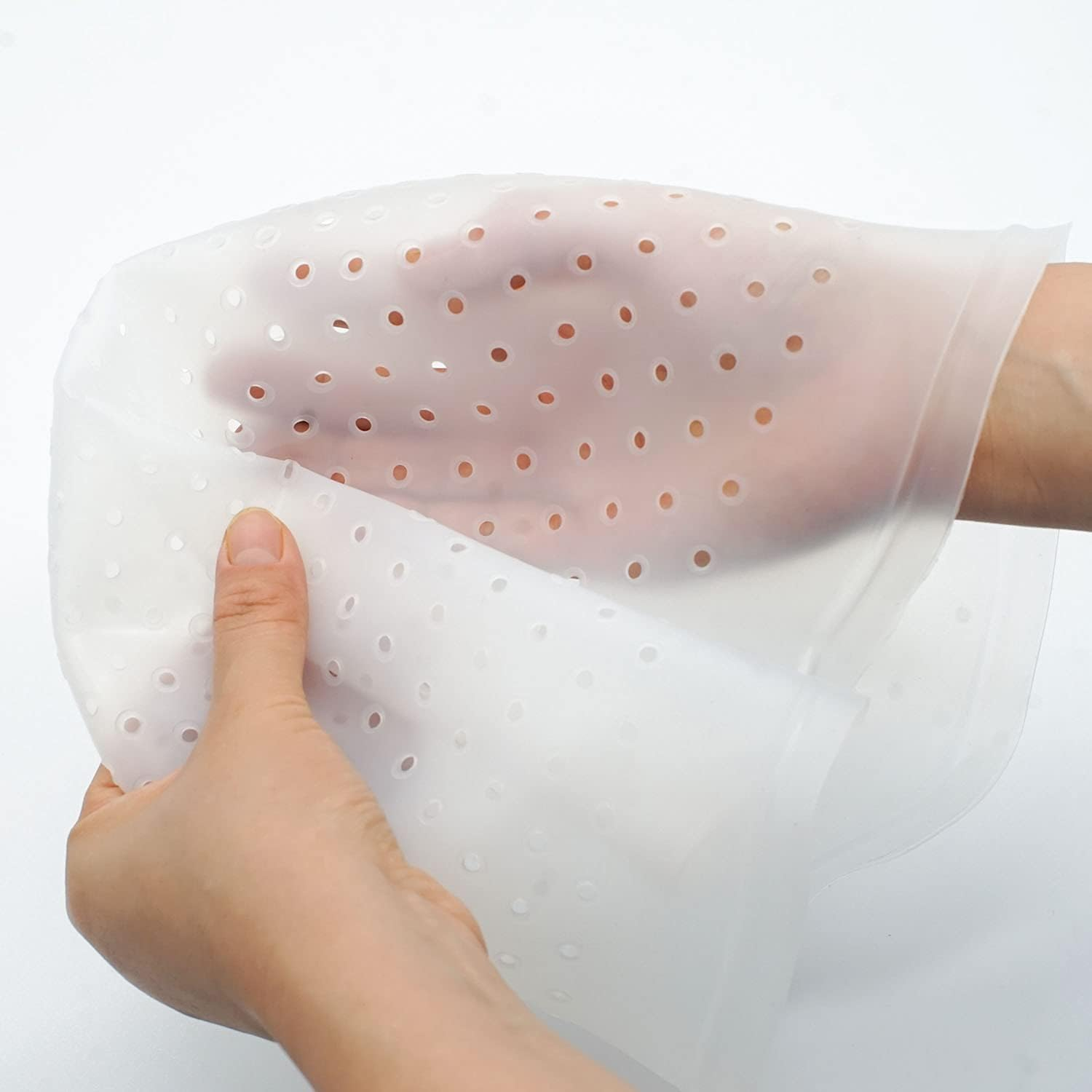 2 PCS Holes Opened Hair Dye Cap Highlight Kit with Hook Silicone Highlighting Cap Smooth Highlights at Home Lowlights Reuseable Beauty Hair Care Kits (White) image number 3