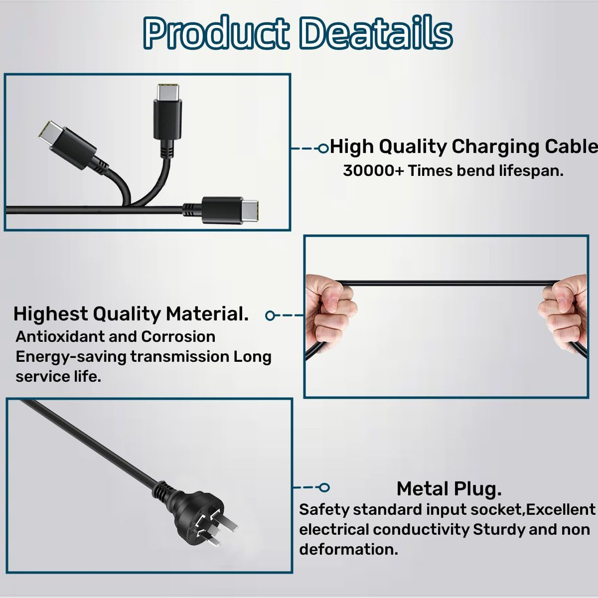 USB C 65W 45W Laptop Charger Adapter for Lenovo Thinkpad T480 T490 T495 T580 T590 L380 L390 L480 L580 E480 E580 E590 X280 X380;Yoga C740 C930 C940, E485 E585 E595;HP DELL ASUS Type C Power Adapter image number 6