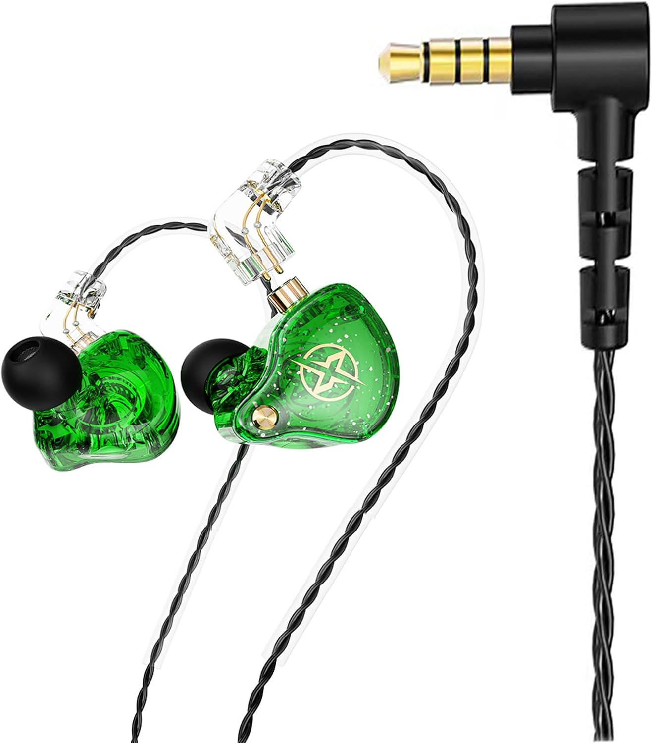 KAMINRUN FEDAI DX2 Melody in Ear Monitors Wired Earbuds Headphones IEM Hifi Bass,Dynamic Dual Driver Wired Sport Earphone with TPE Cable for Musicians,Singer,On Stage,Studio and Gym (Purple with Mic)