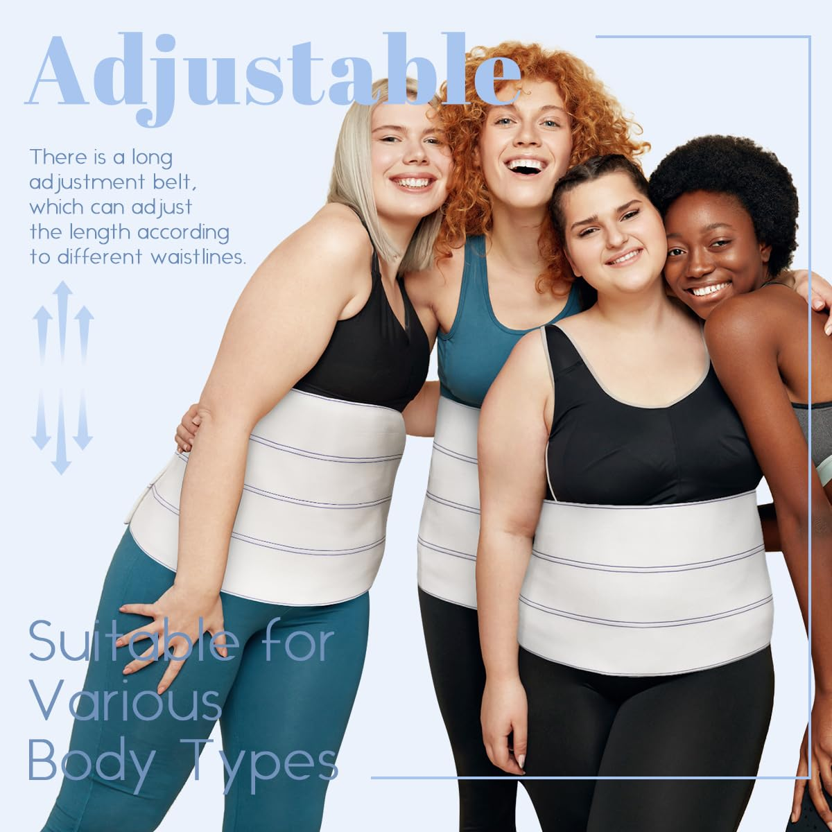 Abdominal Binder for Women and Men, 9-Inch Wide Stomach Binder after Surgery, Hysterectomy Belly Band, Abdominal Compression Garment Wrap, Belly Binder (60&rdquo; - 75&rdquo;) White, White, 60-75 Inches image number 1