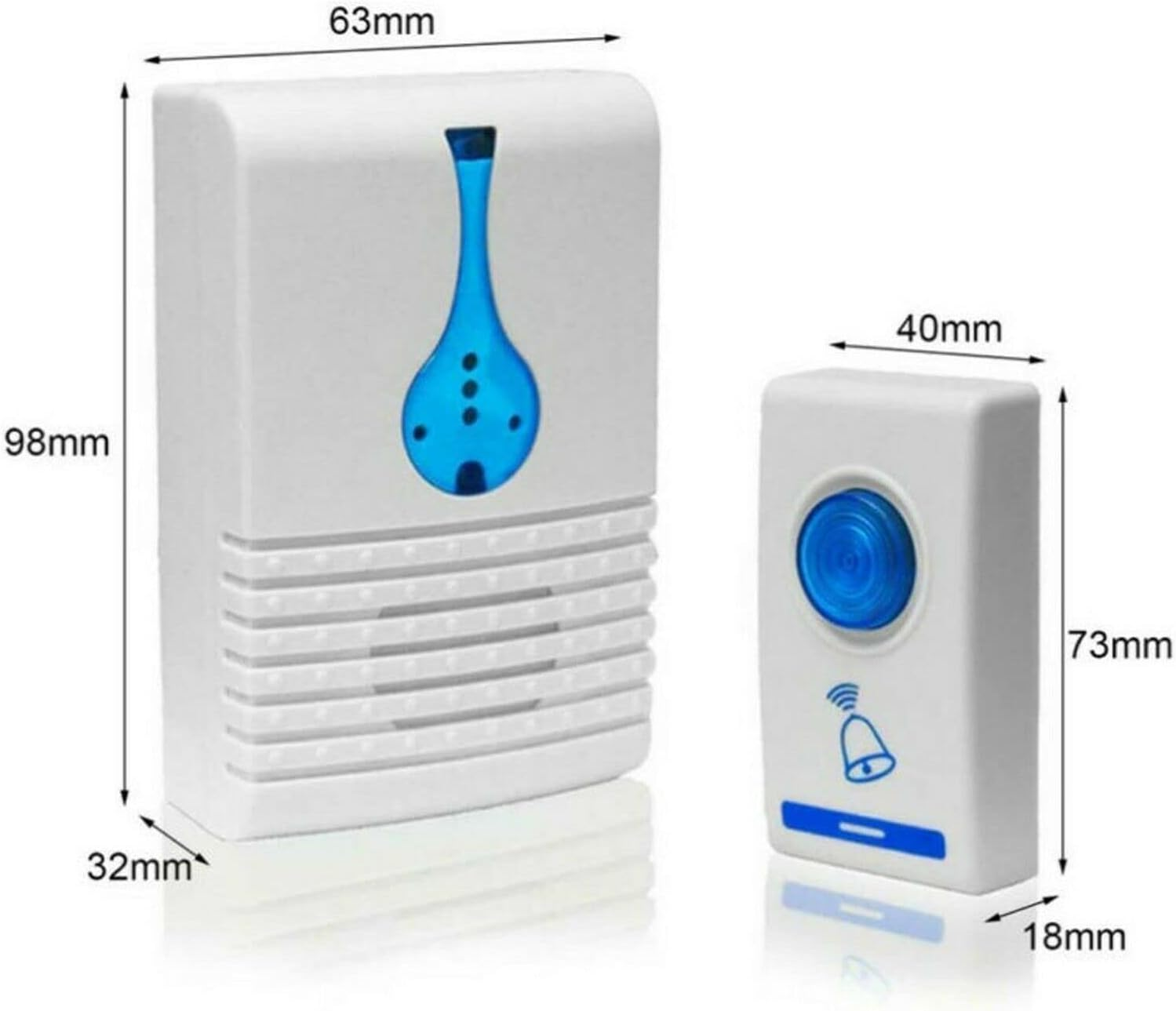 Tootoo Wireless Door Bell Door Bell Digital Cordless Portable 36 Chime 100M Range Portable Door Chime for Home, Office & Apartments