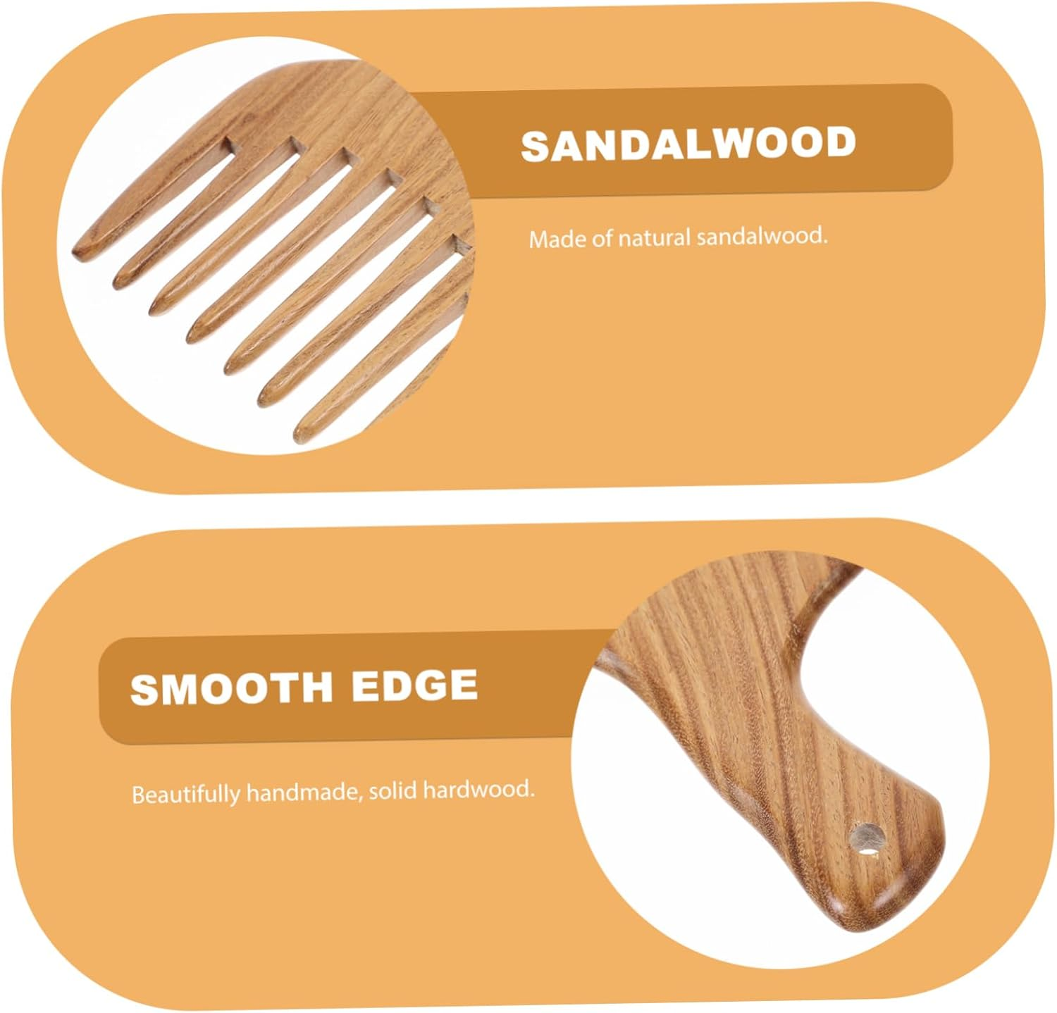 MOTHNUR Wide Tooth Sandalwood Hair Comb Natural Green Sandalwood Sturdy Detangling Comb for Curly Hair image number 5
