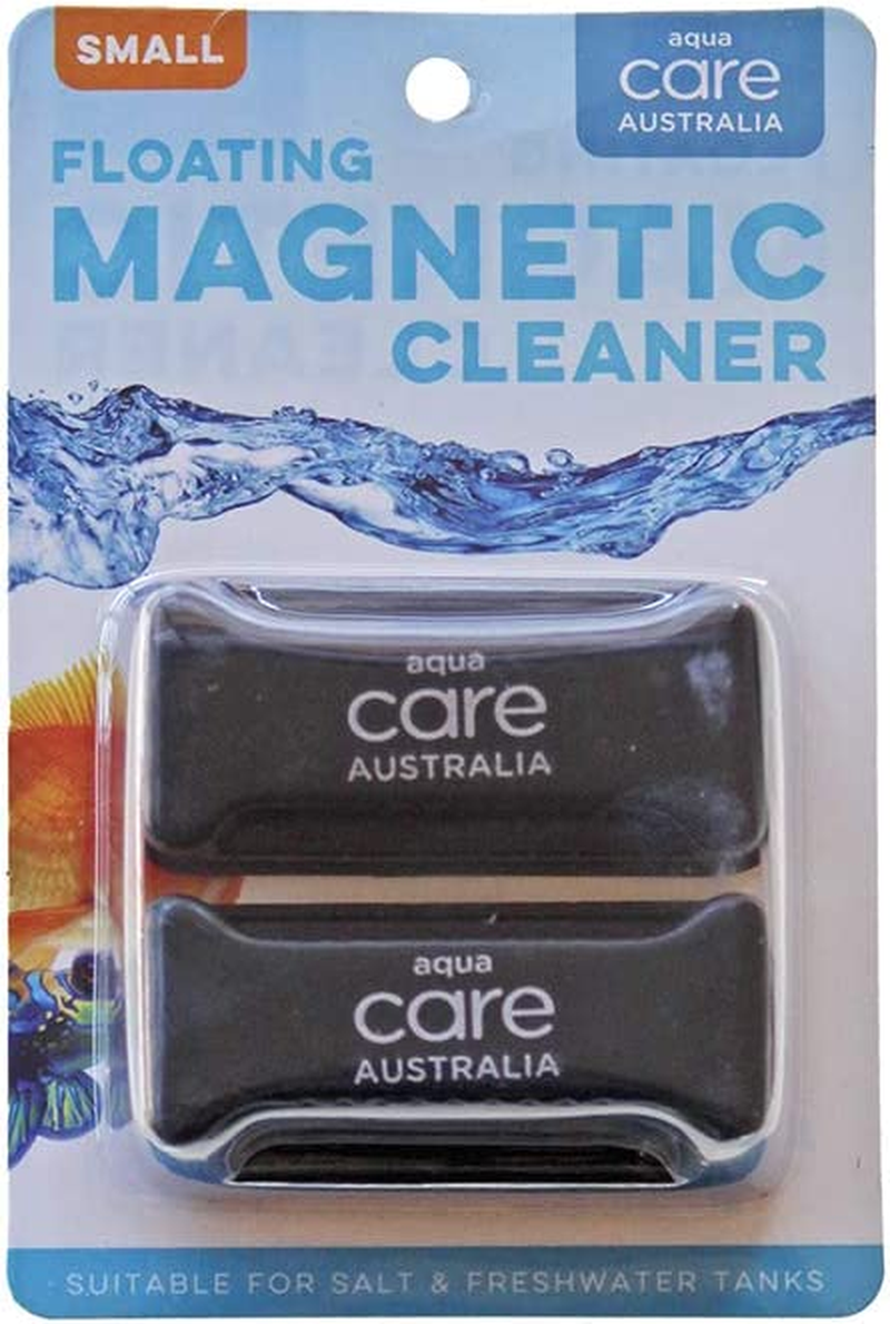 Aqua Care Magnet Cleaner for Aquarium, Small, 2Pk - Floating Magnetic Glass Cleaner for Easy Algae Removal, Effective for Fresh & Salt Water, Black, Fish Tank