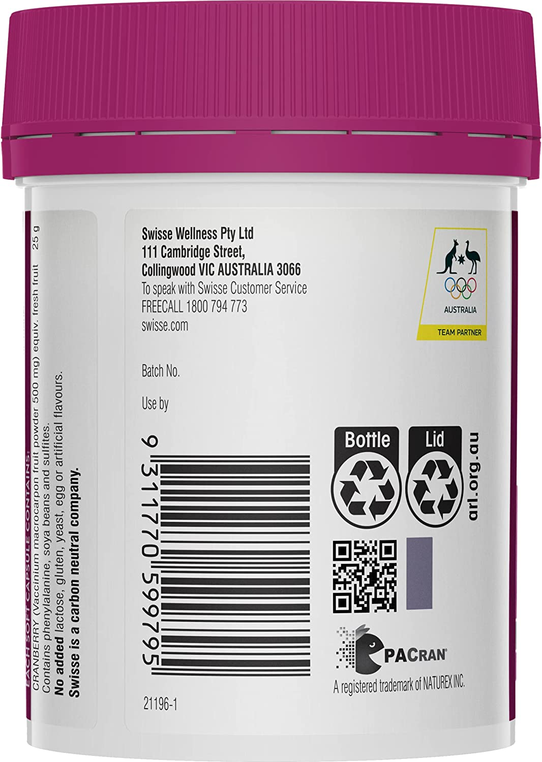 Swisse Ultiboost High Strength Cranberry - Supports Urinary Tract Health - 90 Capsules image number 3