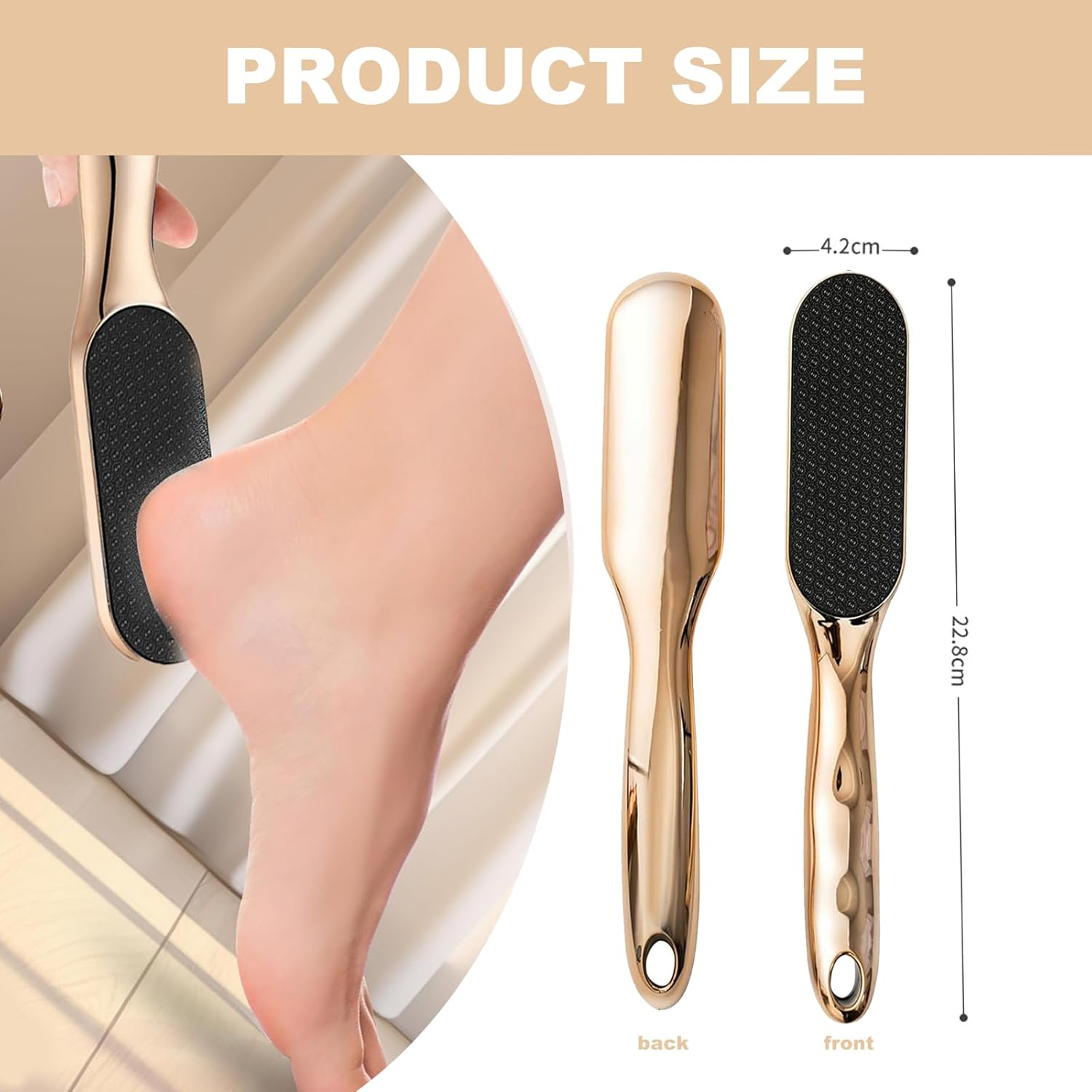 Yamobi Callus File Foot Scrubber Made of Wood, Callus File for Hardened or Dry Skin Foot Scrubber, Foot File and Callus Scraper for Smooth Feet, Callus Removal image number 2