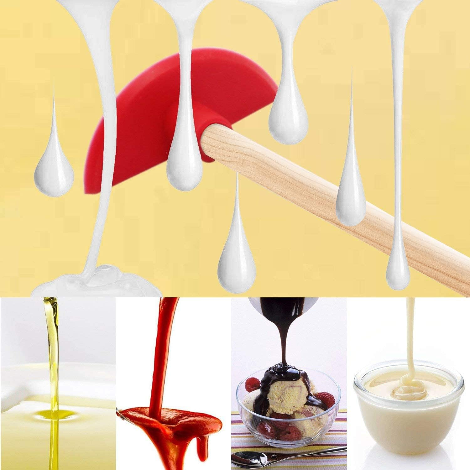 Silicone Bottle Scraper - Reusable Aid to Get the Last Drop, Silicone Last Drop Spatula - 14" Flexible and Reusable Utensil and Kitchen Aid, Silicone Scraper - Long Handle Clean Tools. (2 Pcs) image number 3
