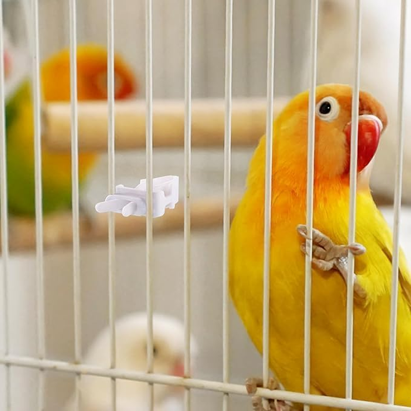 20Pcs White Bird Snack Holder for Fruit Vegetable Treat Food Clips Easy to Install for Cage Feeder for Small Parrots Bird Feeders,Bird Feeders,Feeding and Watering Supplies image number 4
