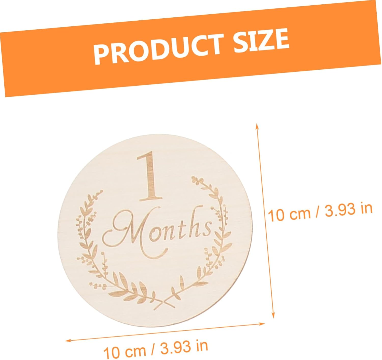 Angoily 13Pcs 100Mm Wooden Slices Baby Monthly Growth Cards Newborn Milestone Discs DIY Wood Chips for Infant Photography and Memory Tracking image number 4
