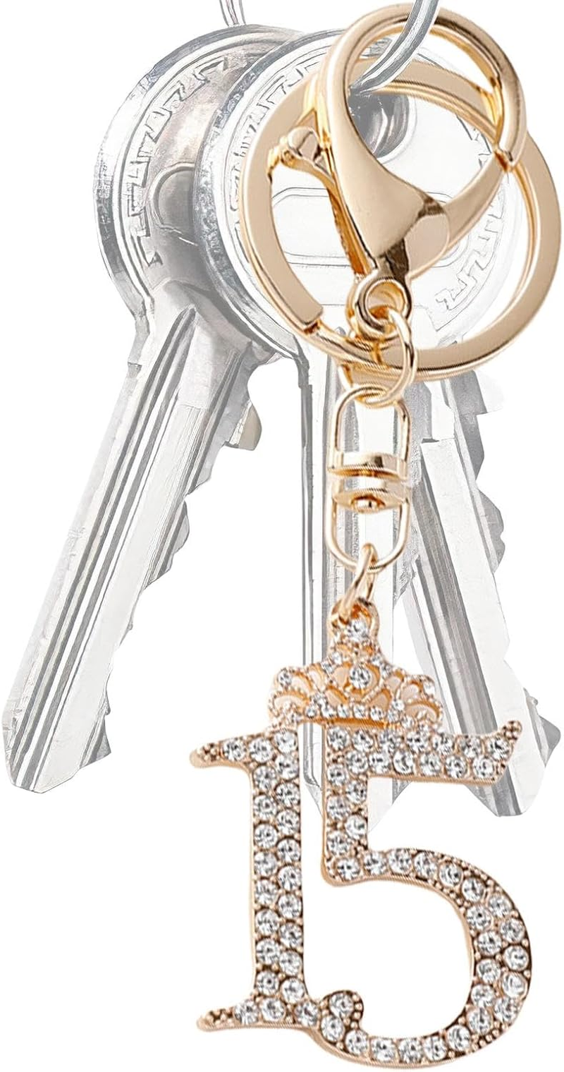 Wjnflqn Elegant Keychains - Number 15 Bag Keyrings Pendant,Creative Purse Bag Ornaments, Fashion Backpack Pendant for Wallet Phone image number 4