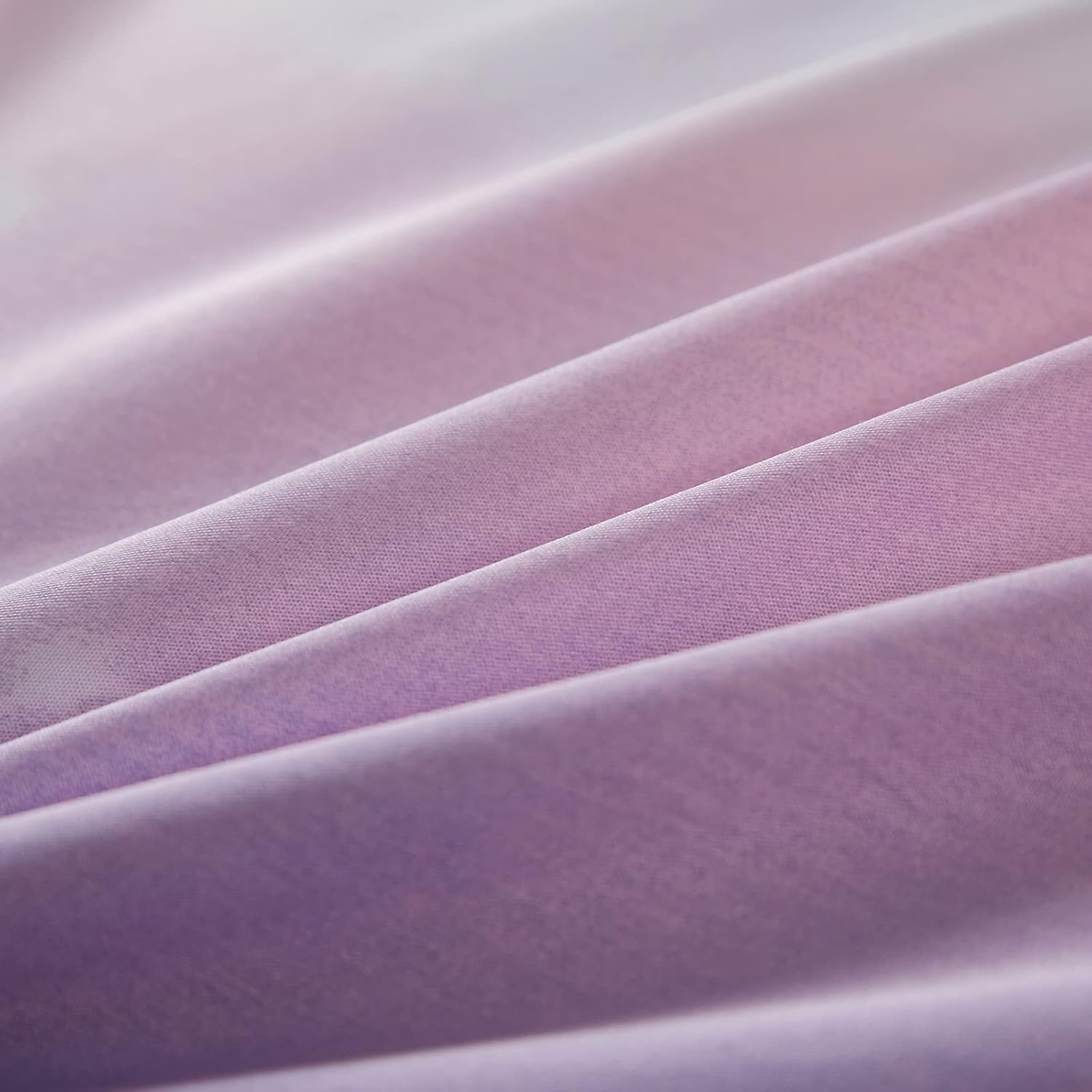 Purple Bedding Set Pink Gradient Duvet Cover Rainbow Quilt Cover Pillowcase with Zipper Closure for Kids Girls Teens Adults (Single Size 135X200Cm)