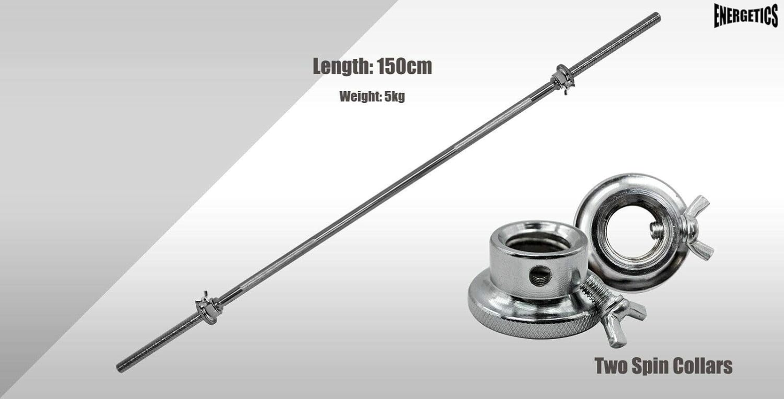 50Kg Ez Grip Cast Iron Barbell Weight Set - 150Cm Bar + 45Kg Iron Weight Plates - Weight Training Exercise Workout Fitness Gym Strength image number 1