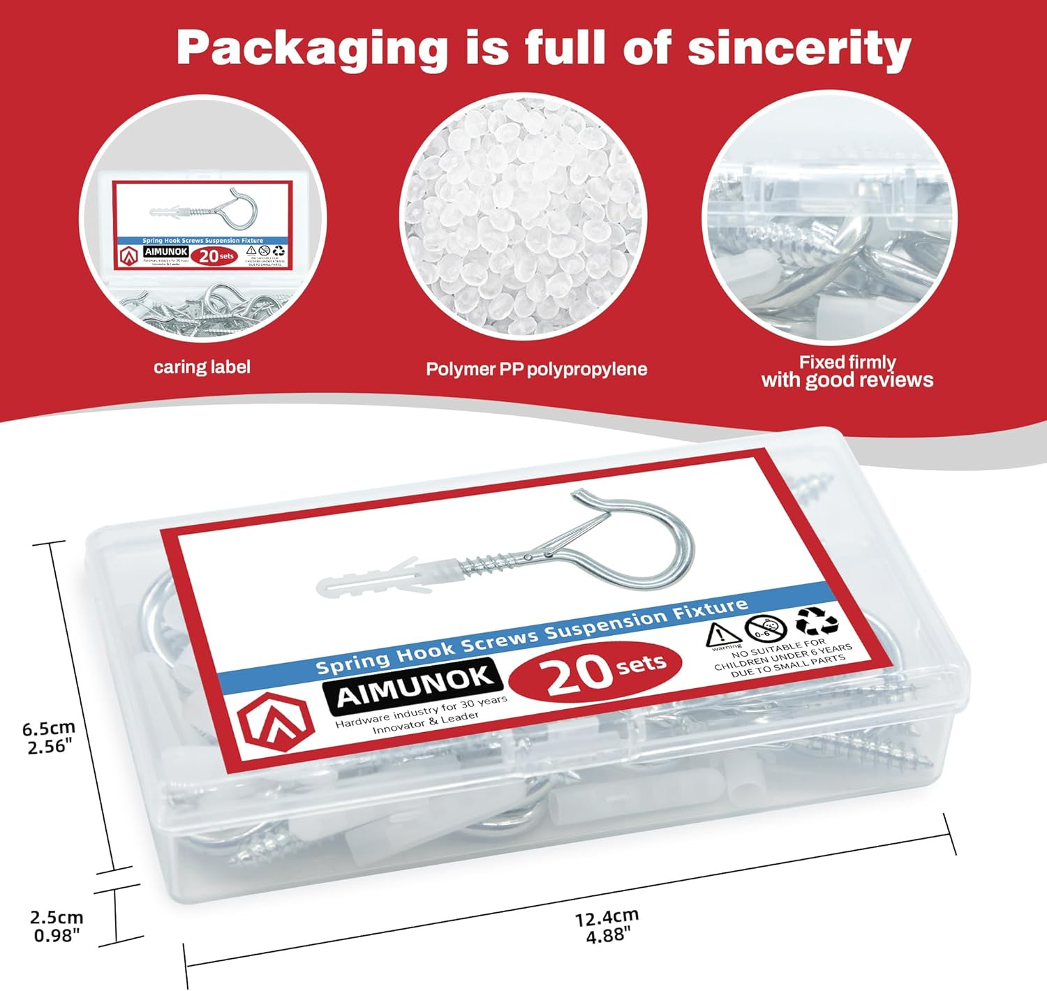 20 Sets Q-Hanger Hooks with Safety Buckle,Windproof Screw -In Hooks for Hanging Plants, Outdoor String Light, Christmas Light, Winged Nut Driver Included (White, 2.2 Inch)