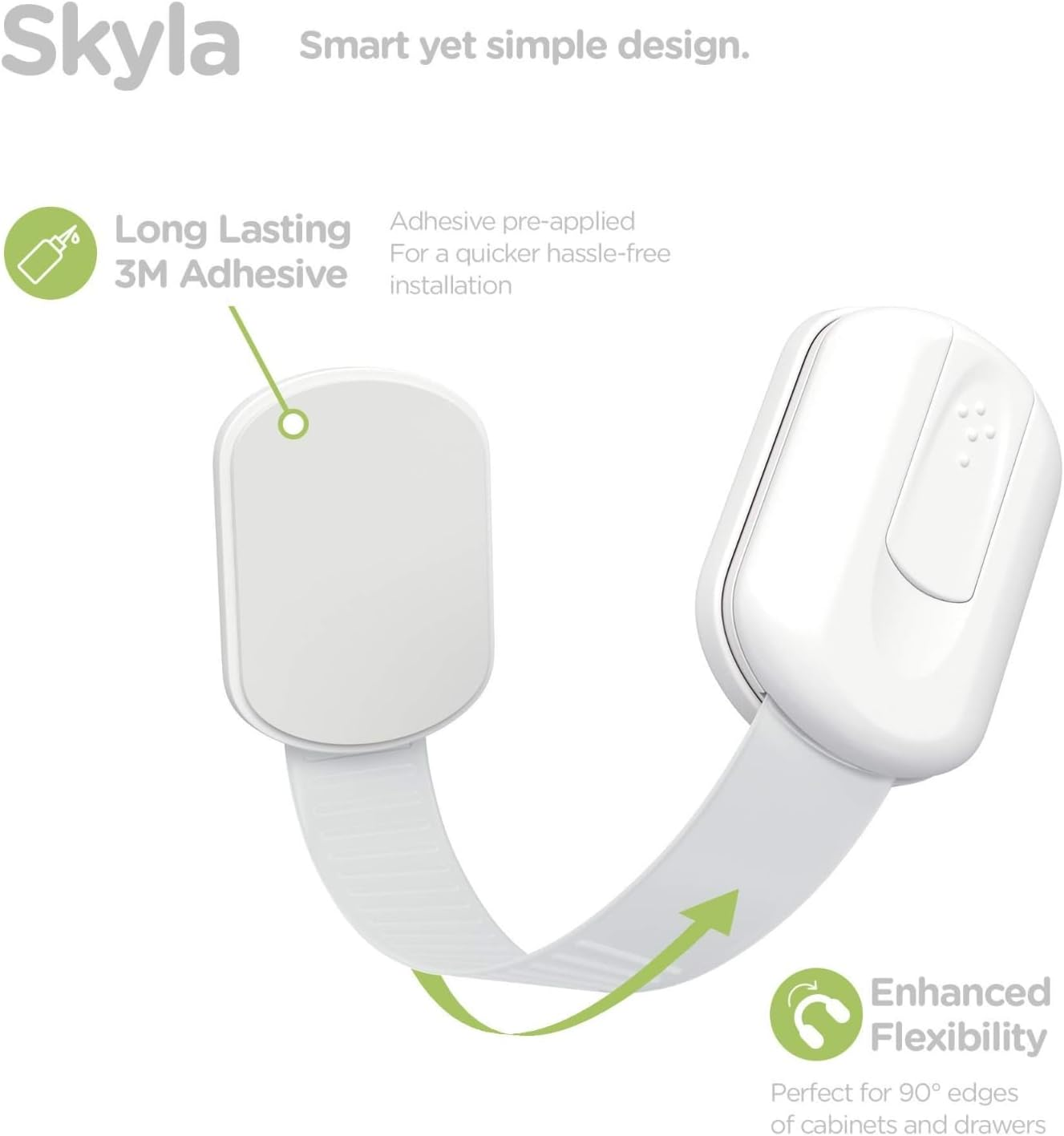 CHGEO Baby Locks (10-Pack) Child Safety Cabinet Proofing - Safe Quick and Easy 3M Adhesive Cabinet Drawer Door Latches No Screws & Magnets Multi-Purpose for Furniture Kitchen Ovens Toilet Seats