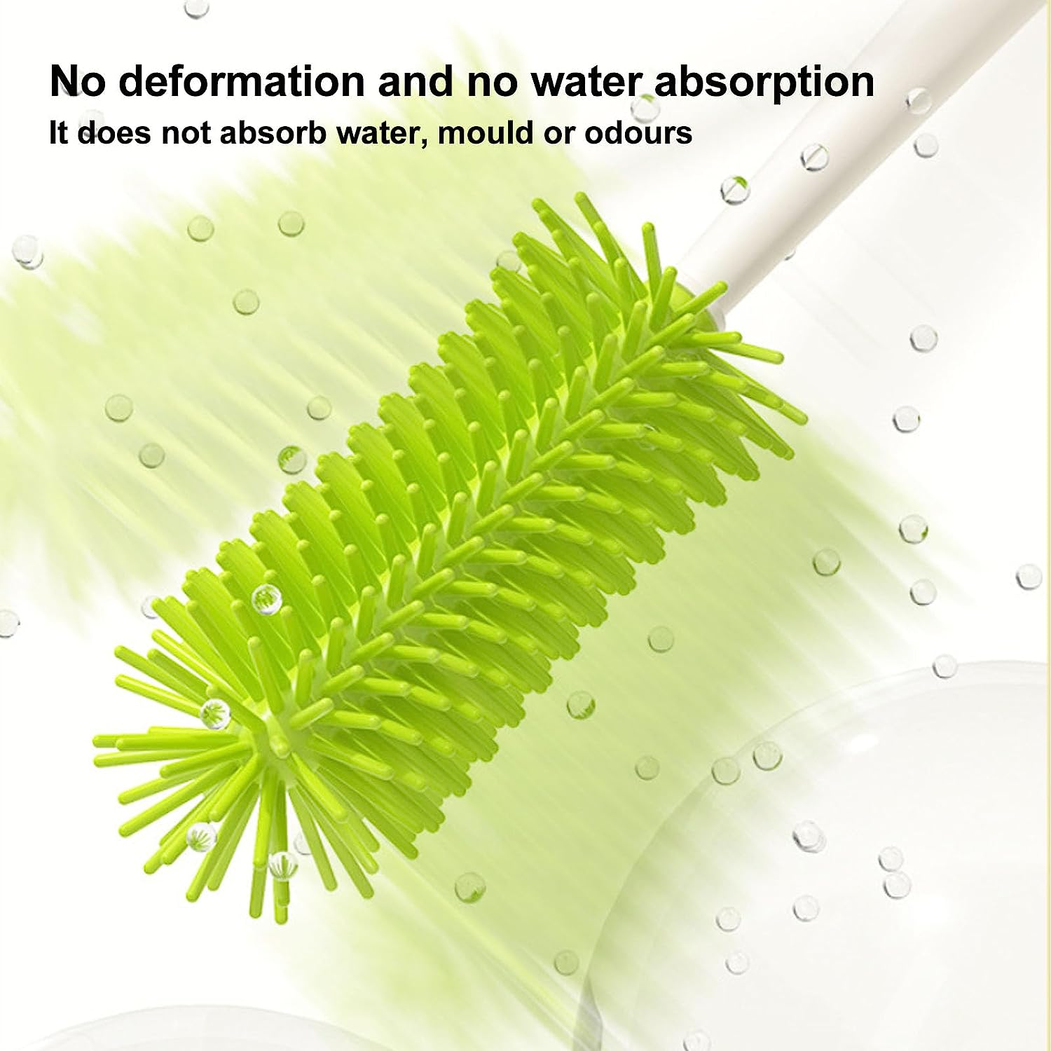 Silicone Baby Bottle Brush with Stand, Baby Bottle Brush Cleaner for Cleaning Water Bottle Cleaner Brush with Nipple & Straw Cleaner (White) image number 4