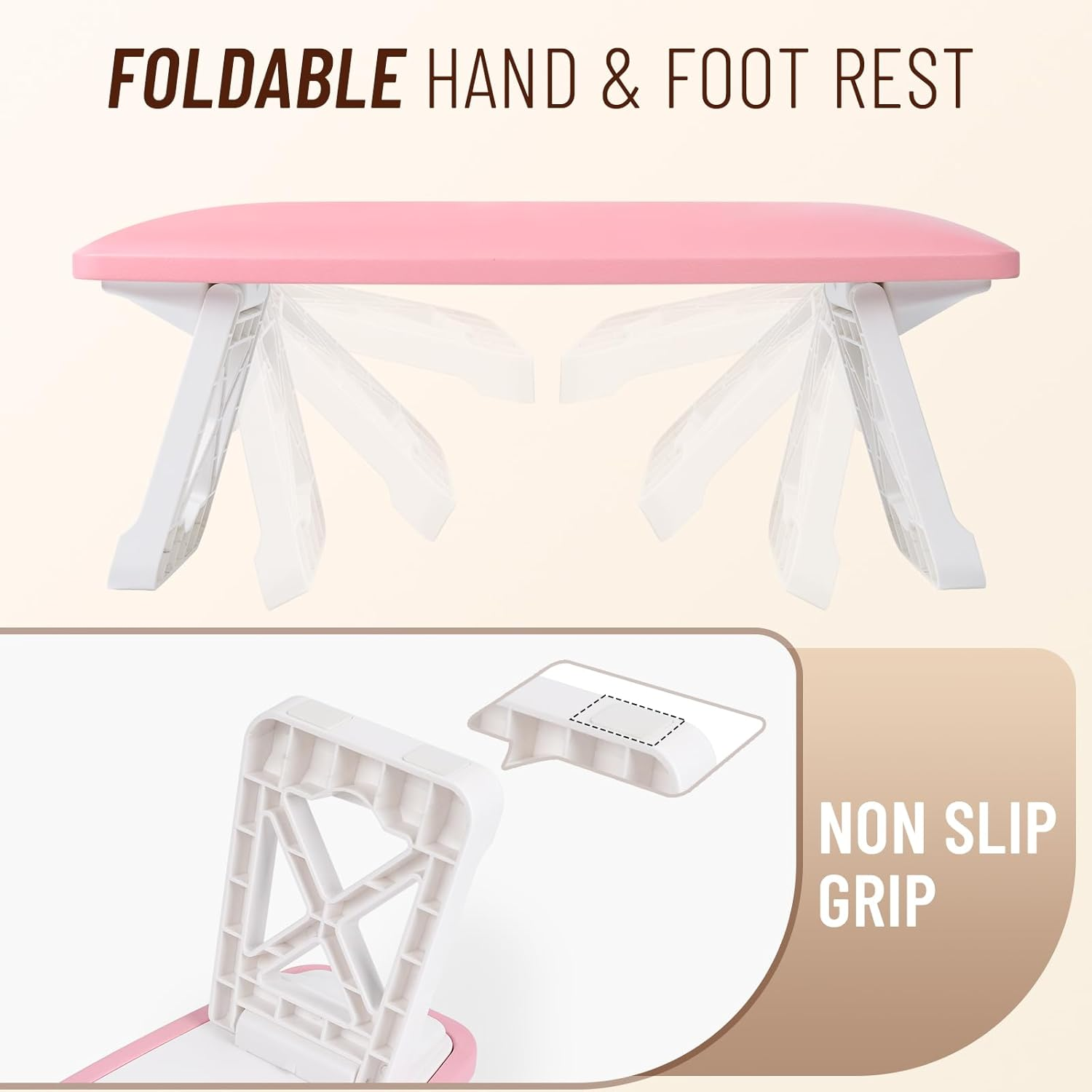 AMAZDIP Nail Arm Rest Hand Rest Stand, Nails Tech Must Have Supplies, Large Foldable Soft Microfiber Leather Foot Hand Stand Cushion Pillow for Manicure Salon Station image number 3