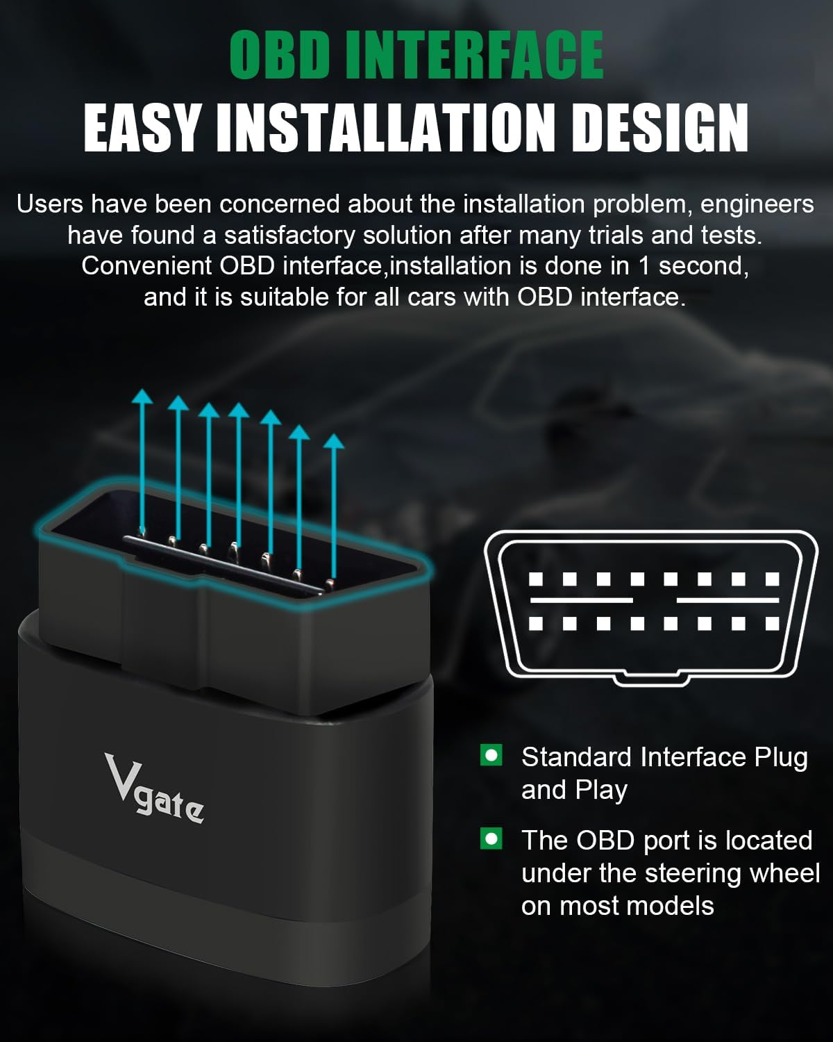 V-Gate Icar Pro 2S Bluetooth 5.2 OBD2 Code Reader OBDII Fault Diagnostic Tool Compatible Car Adapter Check Engine for Ios, Android and Windows image number 4