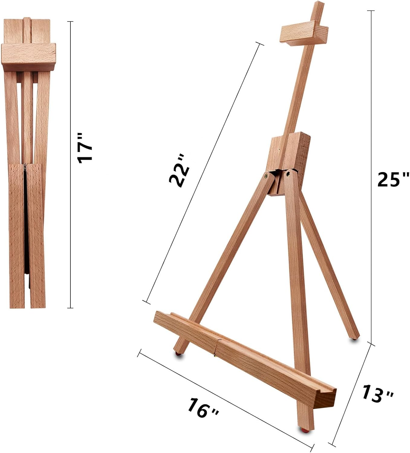 Miratuso Painting Easel, Folding Wooden Tabletop Easel Stand Holds Highest to 21" Canvas, Portable Desktop Easel Suitable for Artists, Beginners, Students image number 4