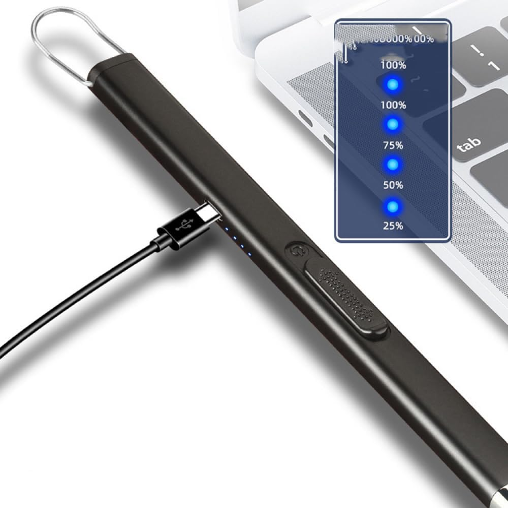 Electric Lighter, Candle Lighters, Rechargeable Type-C USB Plasma Arc Windproof Lighters with Safe Button for Grill BBQ Fireplace Camping Stove Kitchen Firework Birthday Christmas (Rosegold) - Rose Gold image number 3