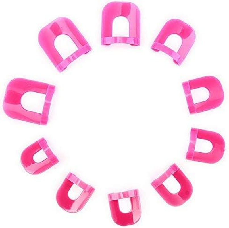 VNDEFUL 26Pcs (10 Sizes) Reusable Soft Plastic Nail Polish Stencil,Spill Proof Manicure Protector Tools image number 1