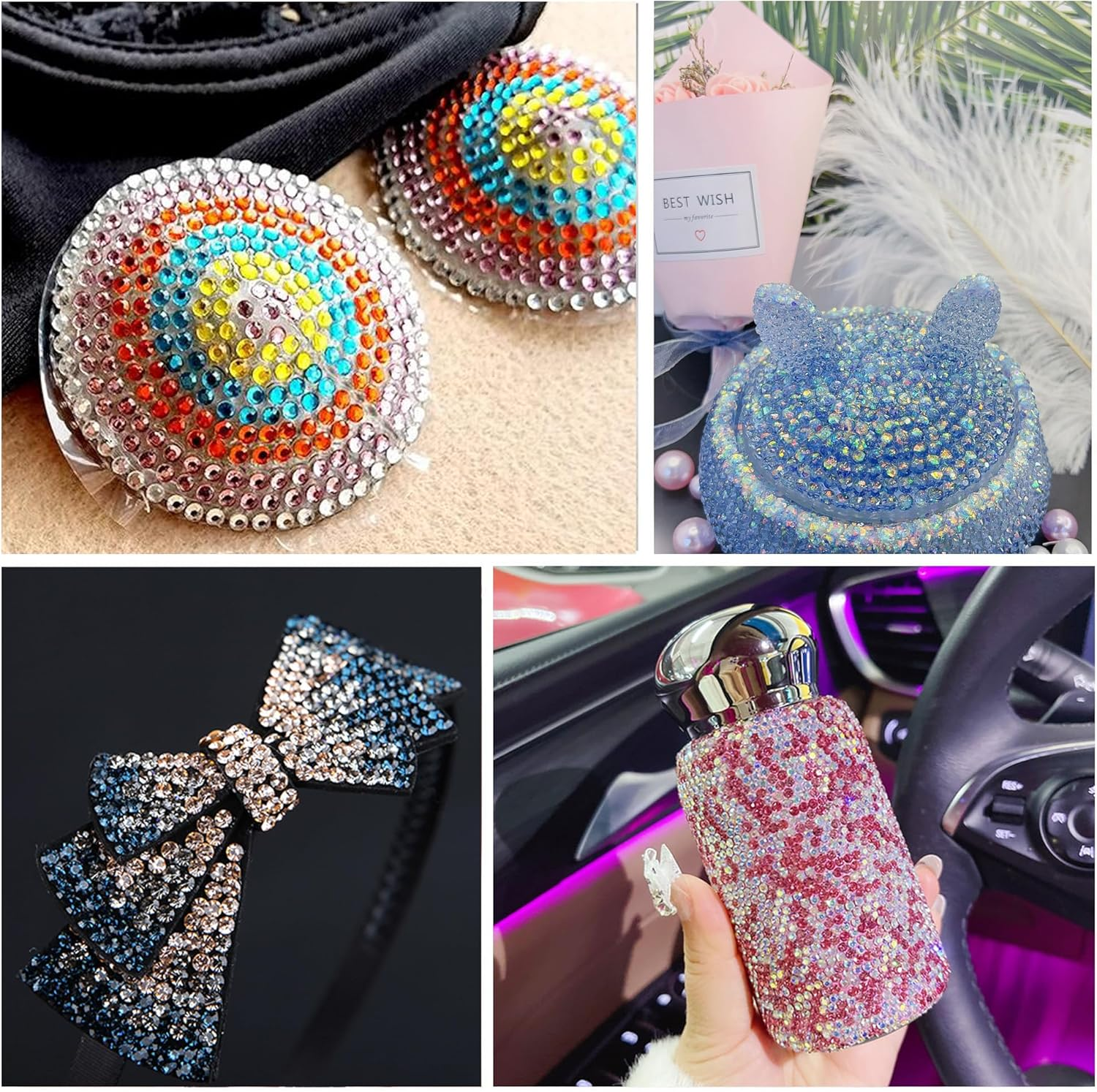 5Mm Rainbow Rhinestones, Clear Crystal Bling Colored Resin Jelly Rhinestones for Crafts, Tumblers, Clothes, Shoes, Nail Art Decoration (8000Pcs) image number 3