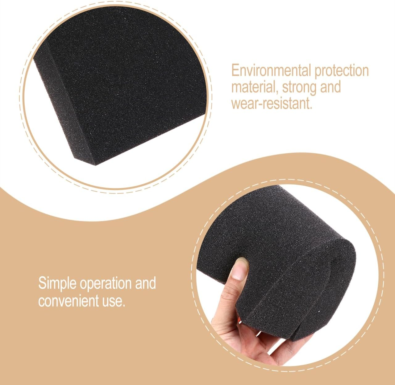POPETPOP 2Pcs Multifunctional Auto Wash Sponges for Car Cleaning Black Soft Non-Scratch Blocks with High Water Absorption for Vehicle Motorcycle and Office Surfaces image number 6