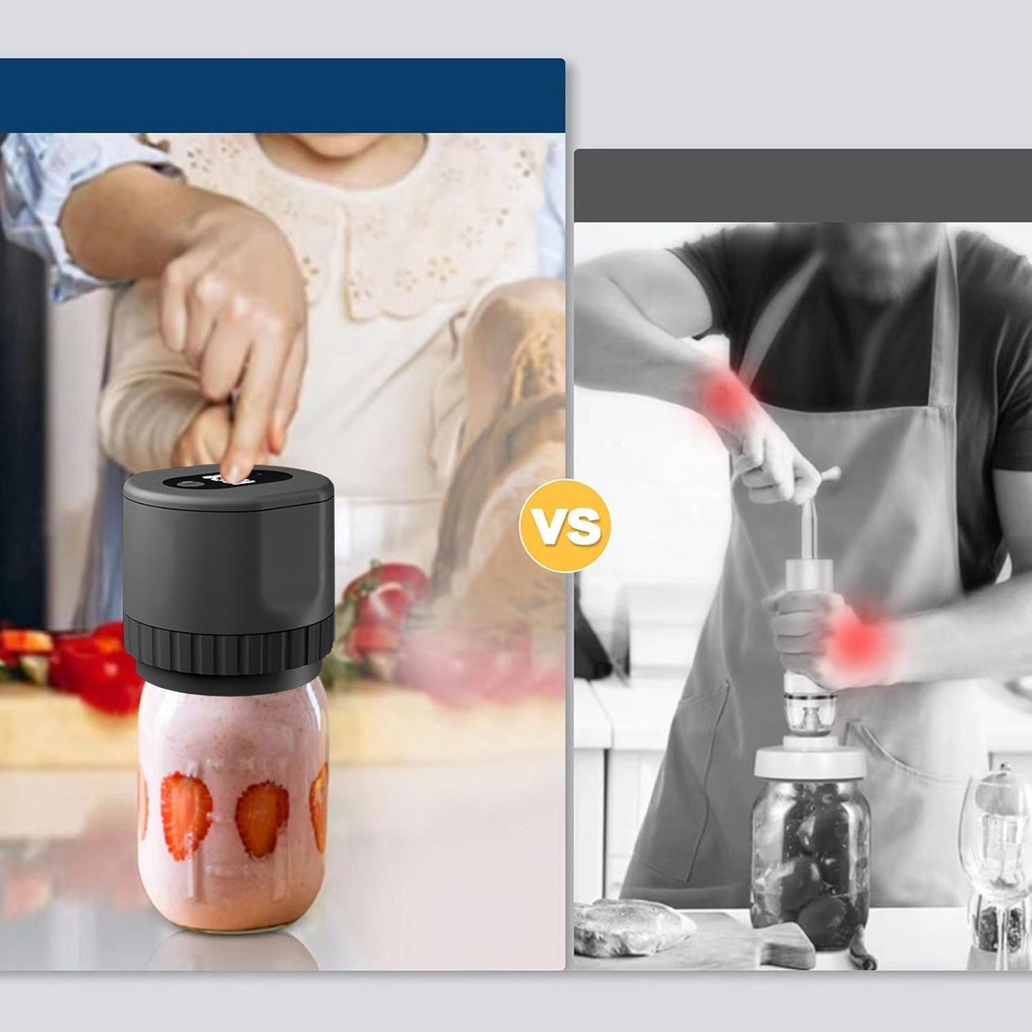 Mason Genie Vacuum Sealer, 2024 New Electric Mason Jar Vacuum Sealer, Cordless Everjar Vacuum Sealer for Wide Mouth and Regular Mouth Mason Jars for Food Storage (Black) image number 3