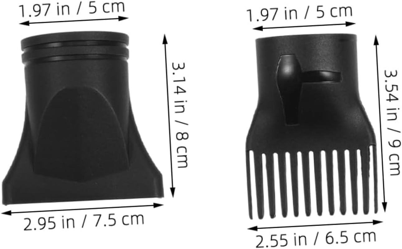 6-Pcs Universal Hair Dryer Diffuser and Concentrator Attachments, Black Plastic Styling Nozzle Set for Salon and Home Use, Precision Hairdryer Accessories for Curly and Straight image number 6