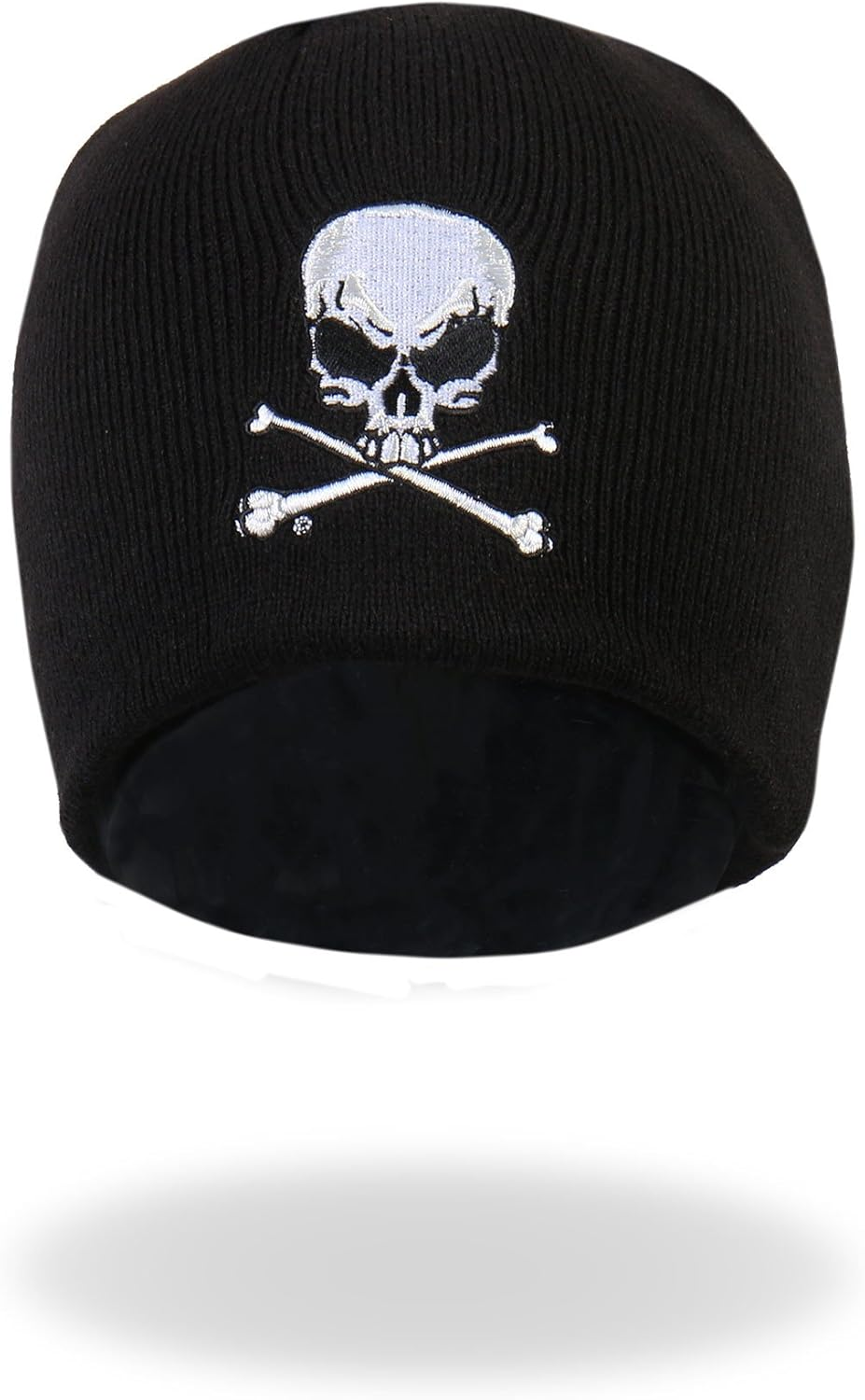 Hot Leathers KHB1010 Skull and Crossbones Beanie, Black image number 5