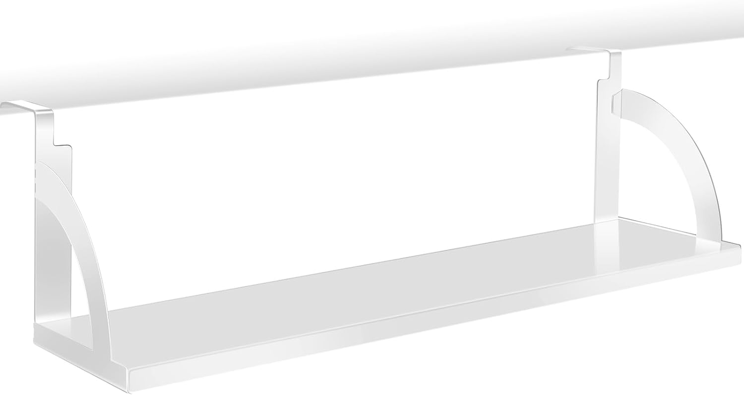 Tandefio Office Cubicle Shelf 24" Hanging Cubicle Storage Organizer File Hanging Shelf Accessories Storage Organizer Bookshelf with Hooks for Home Desk, Black