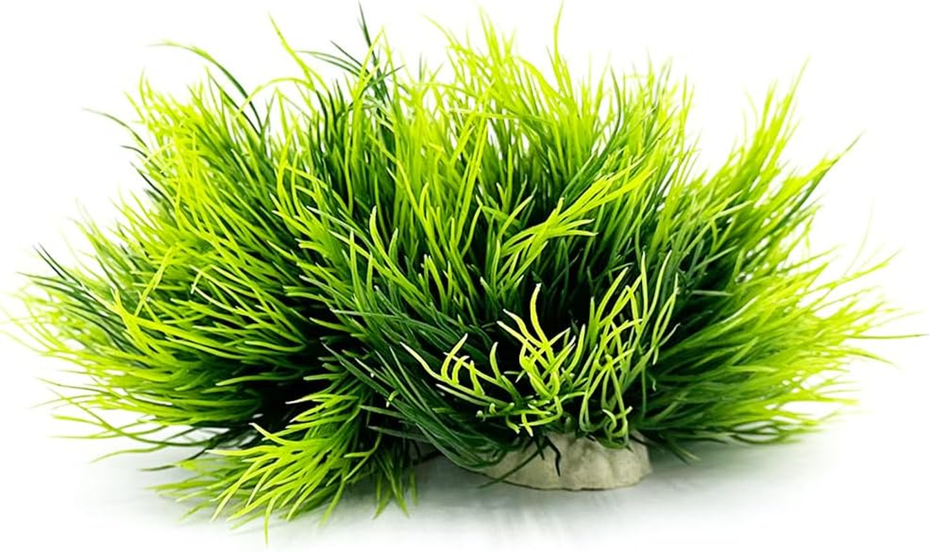Smoothedo-Pets Aquarium Plants Fish Tank Decorations 2Pcs Small Size/3.5Inch Ornament Plastic Artificial Plant Goldfish Waterscape Fish Hides Mini Grass Set (2Pcs/Green) image number 5
